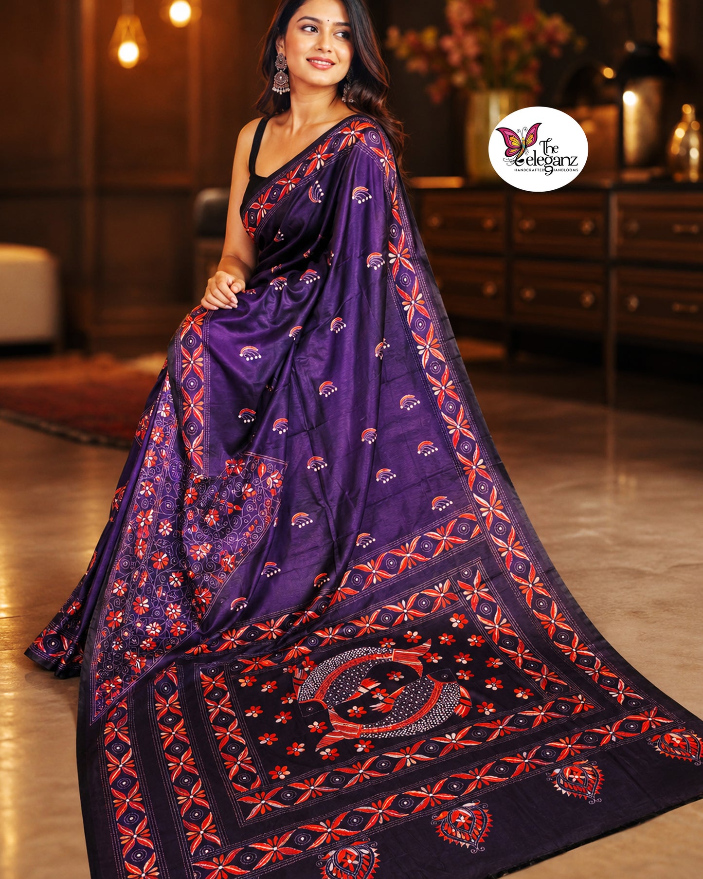 Nishigandha Blended Bangalore Silk Kantha Saree