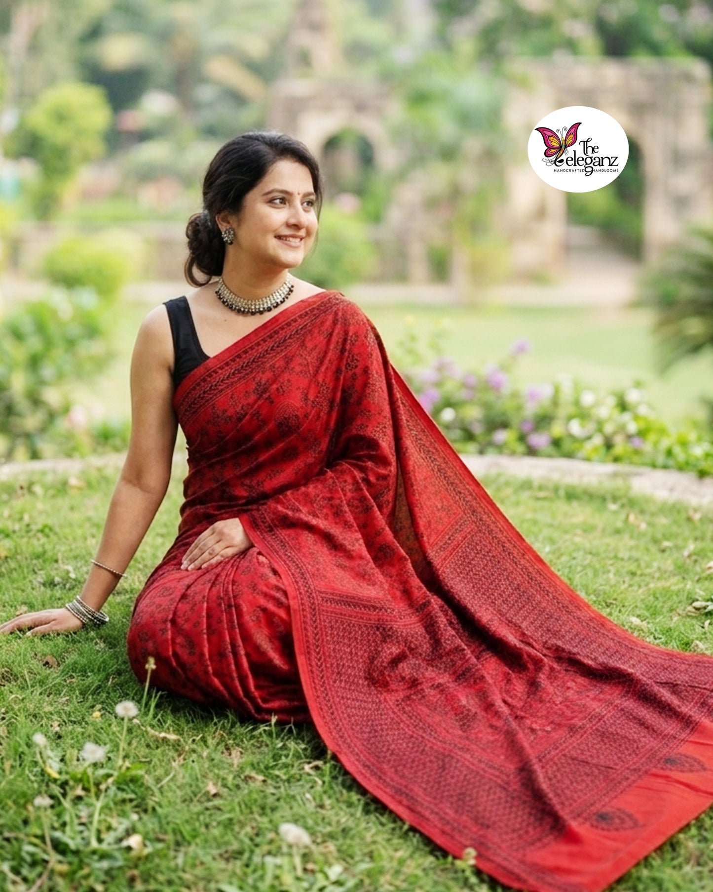 Raktarekha – Blended Bangalore Silk Warli Kantha Saree