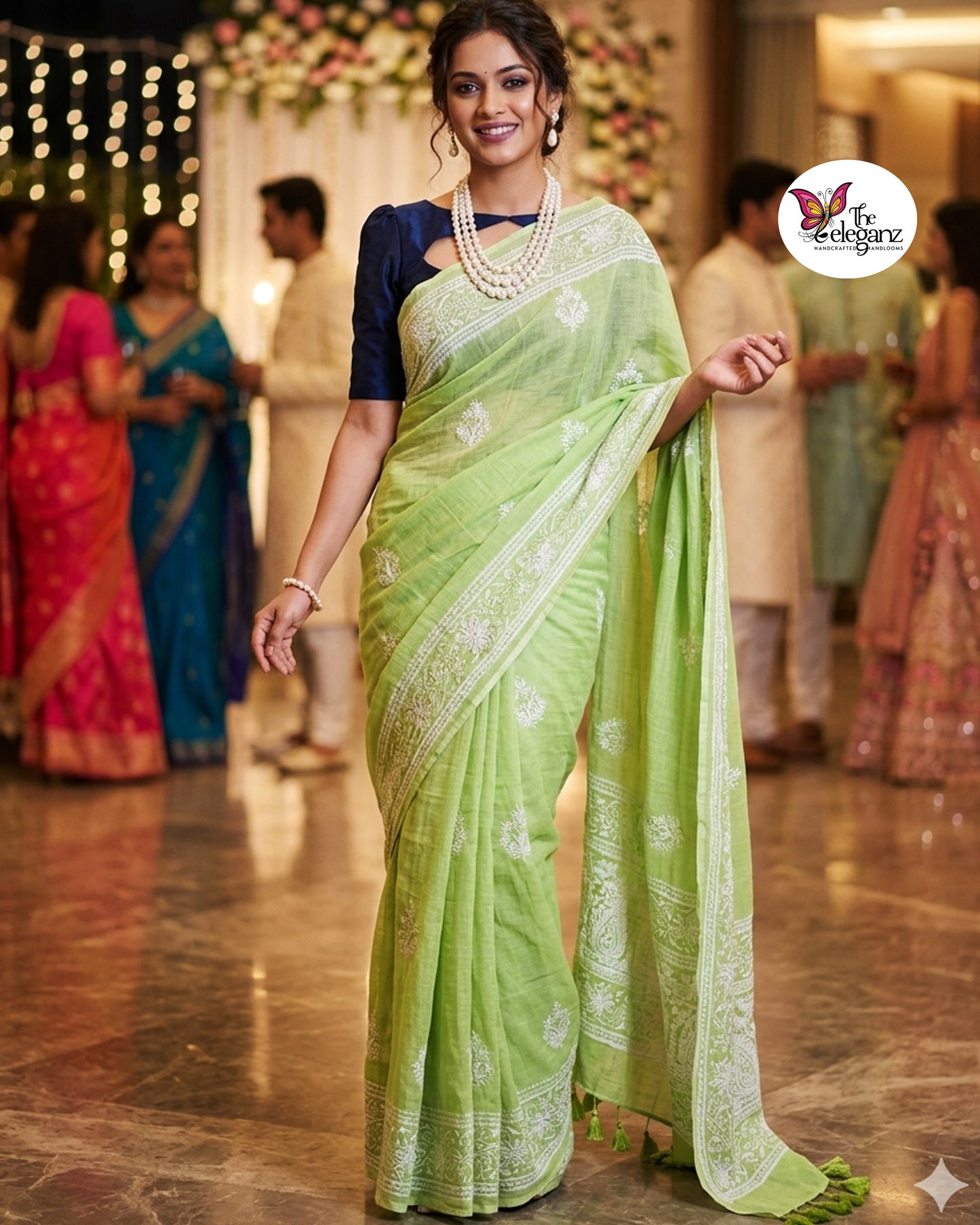Lily Mul Cotton Chikankari Saree