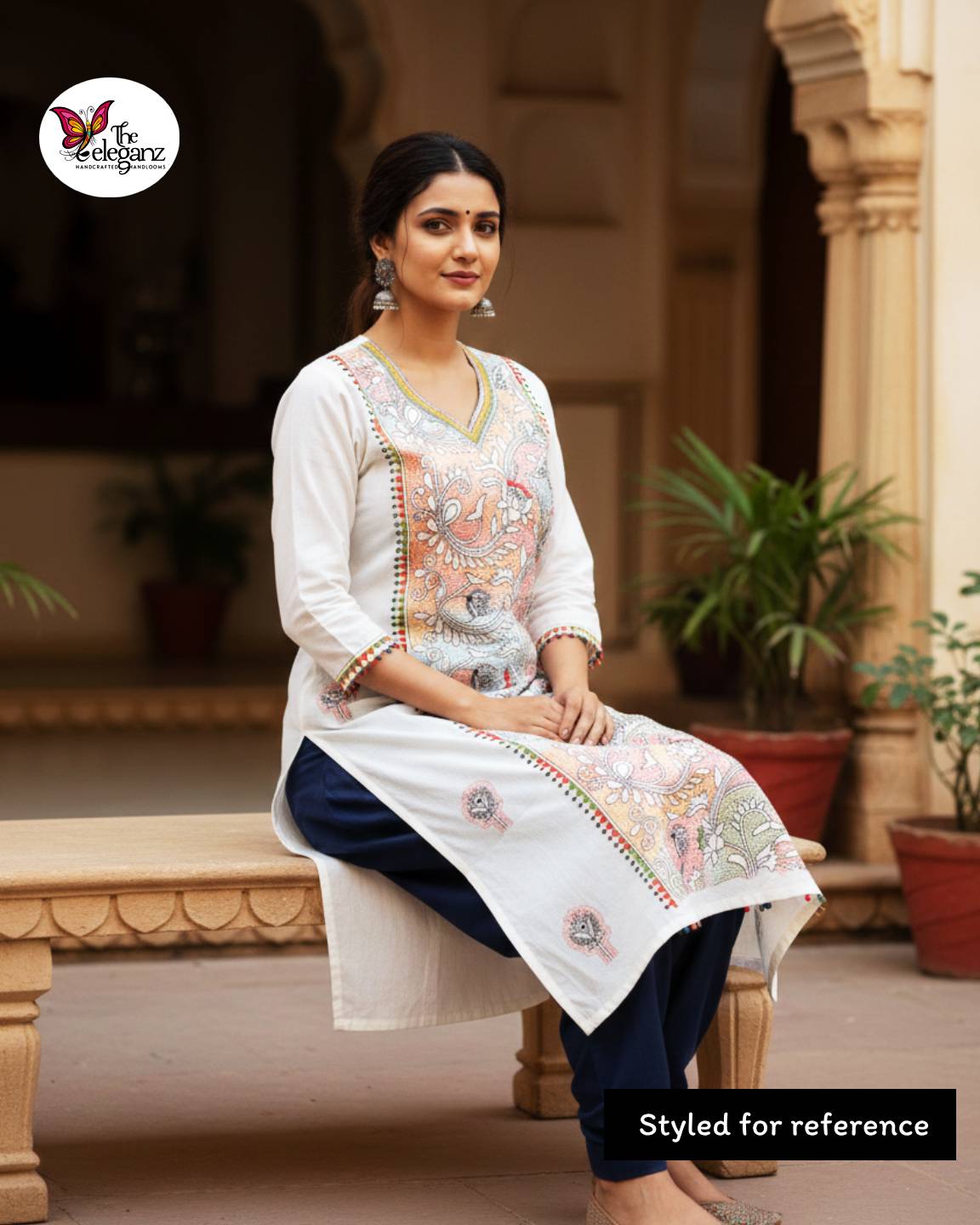Bonolata – Floral & Bird Kantha Unstitched Suit Piece