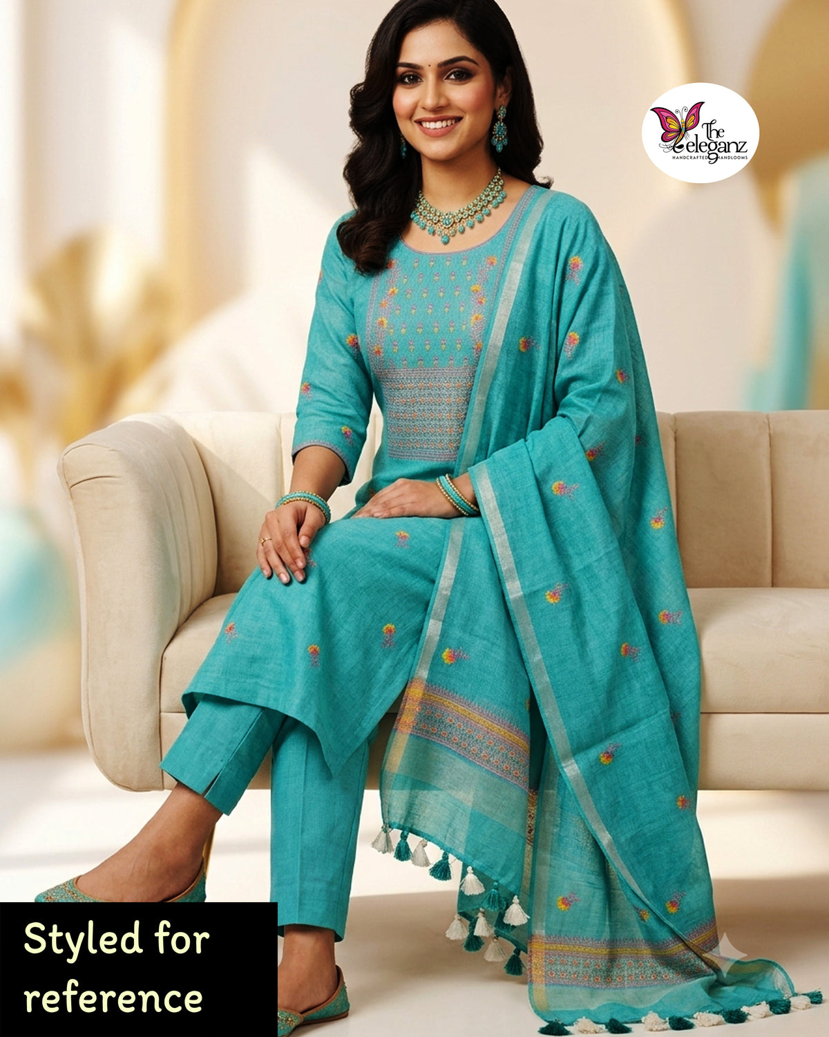 Ocean Breeze – Pure Linen Unstitched Suit Set