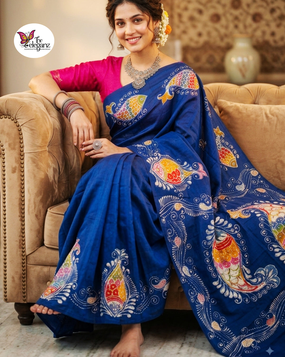 Matsyagandha — Bishnupuri Hand Batik Silk Saree