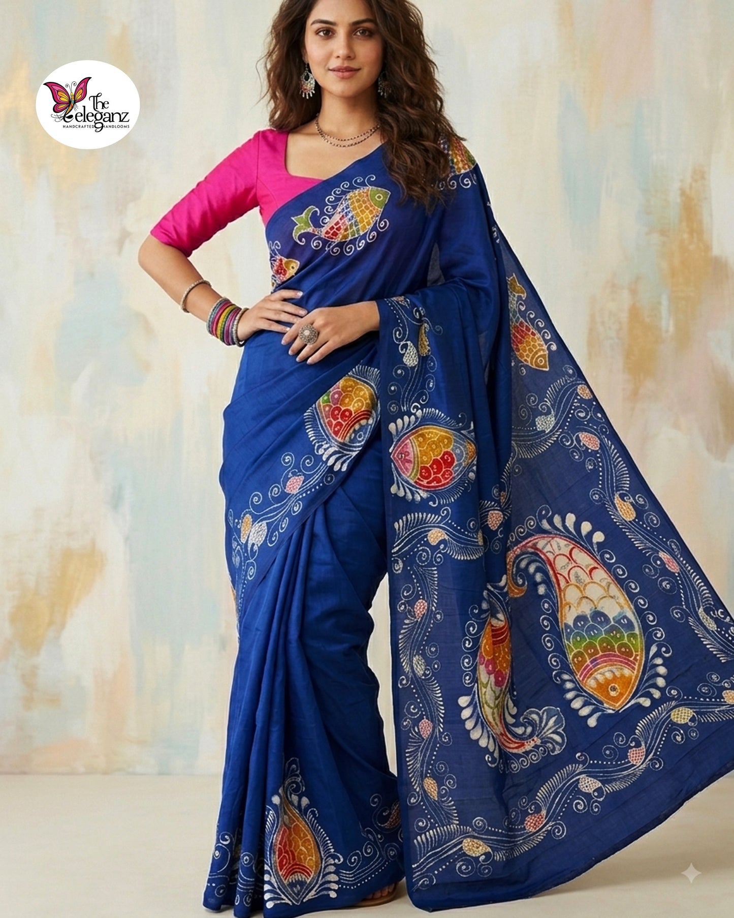 Matsyagandha — Bishnupuri Hand Batik Silk Saree