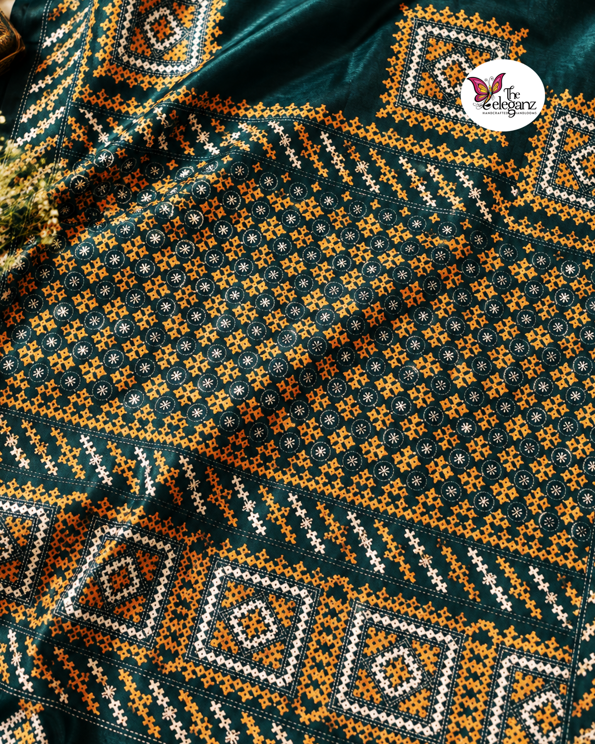 Chakor – Blended Bangalore Silk Gujarati Stitch Saree