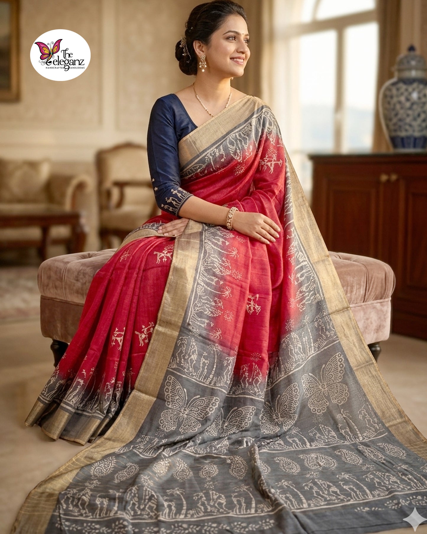 Rudrangi Zari Tussar Silk Saree