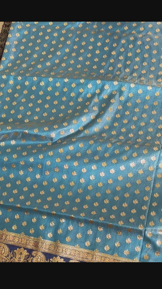 Neelrekha – Light Blue Banarasi Patli Pallu