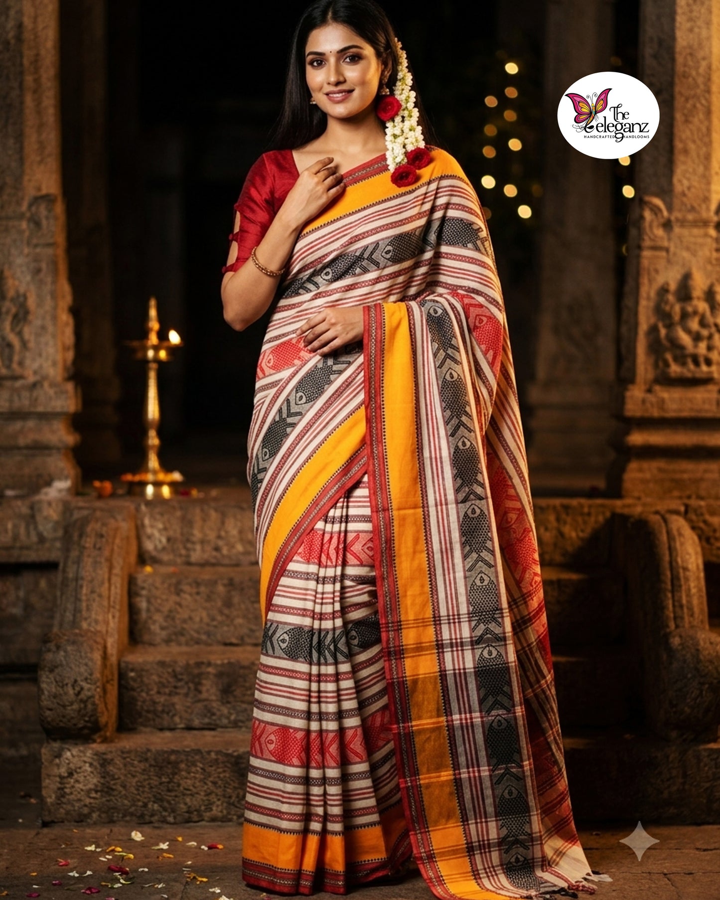 Matsya — Dhonekhali Cotton Saree