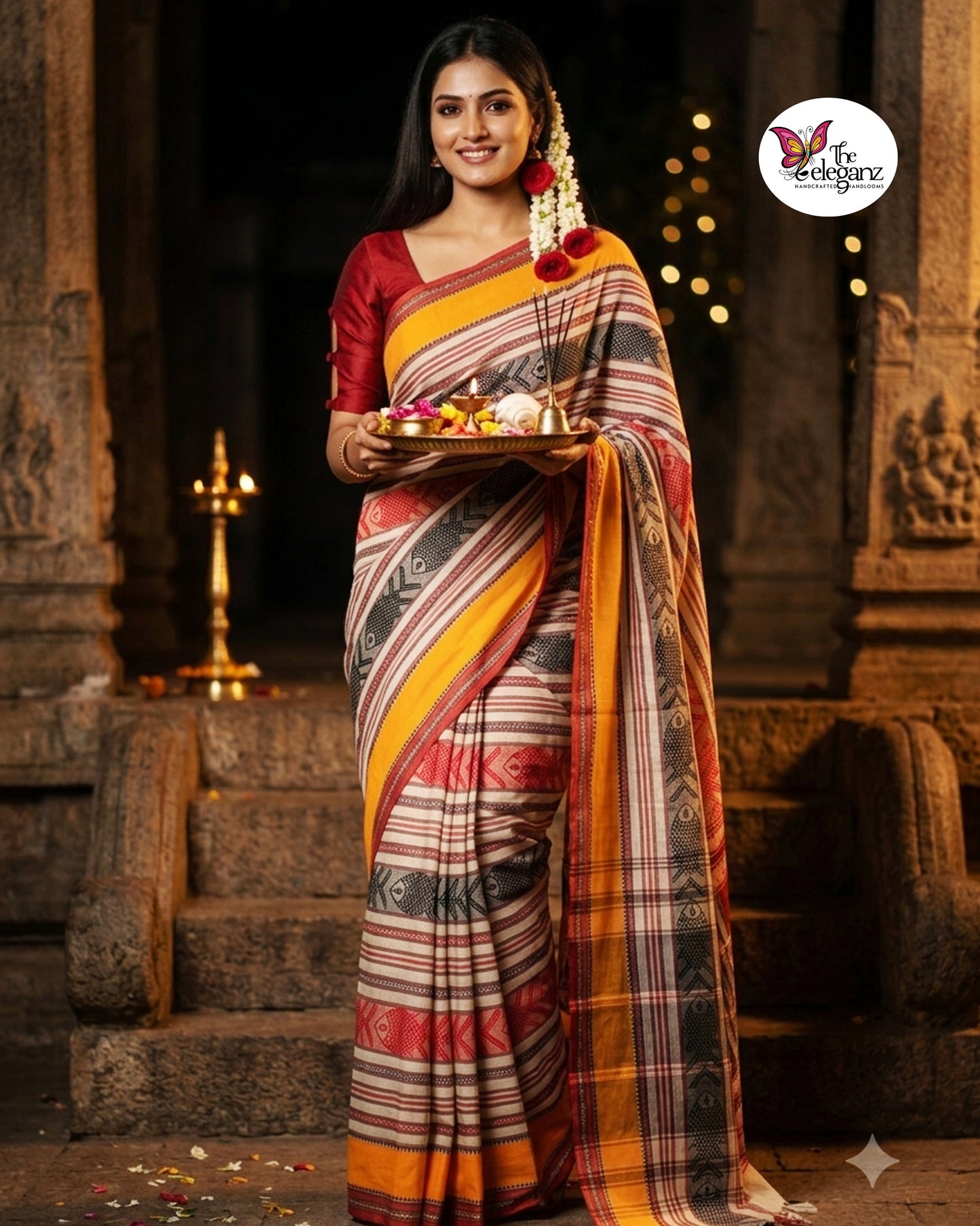 Matsya — Dhonekhali Cotton Saree