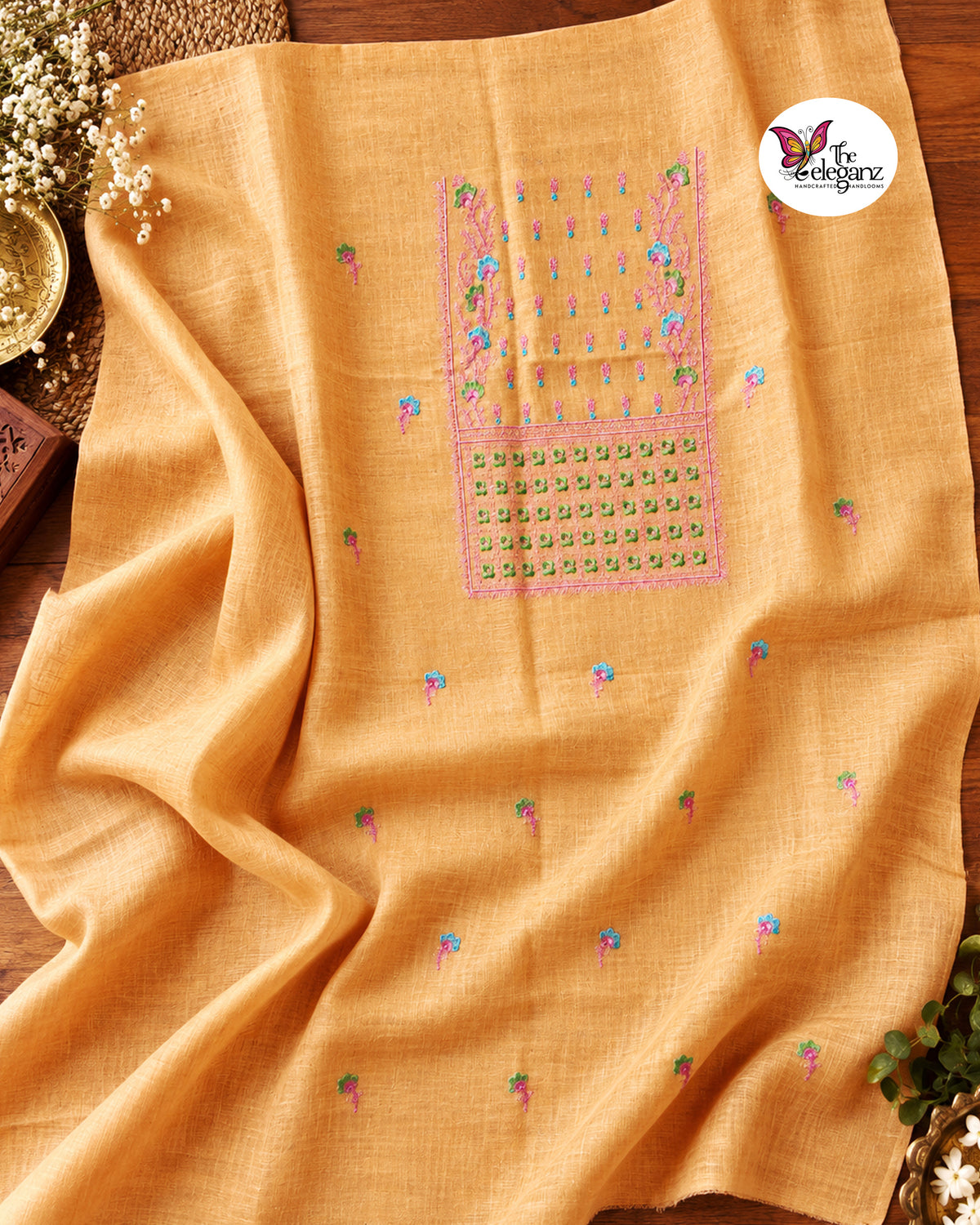 Golden Dawn – Pure Linen Unstitched Suit Set