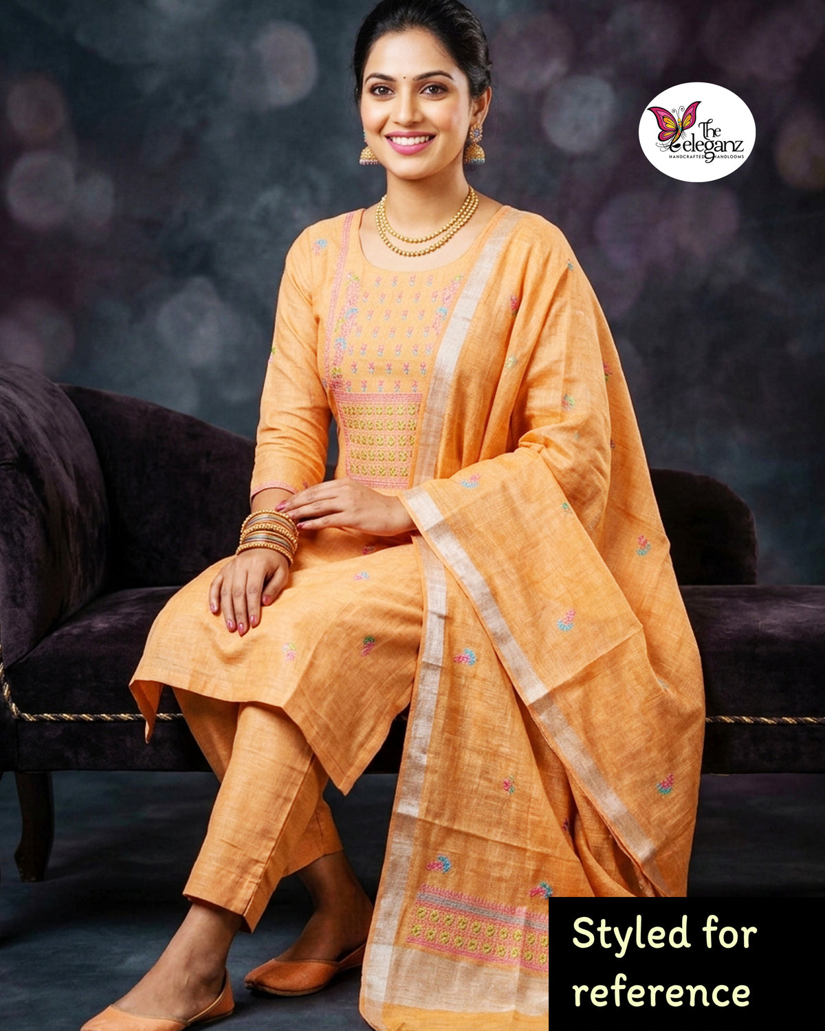 Golden Dawn – Pure Linen Unstitched Suit Set