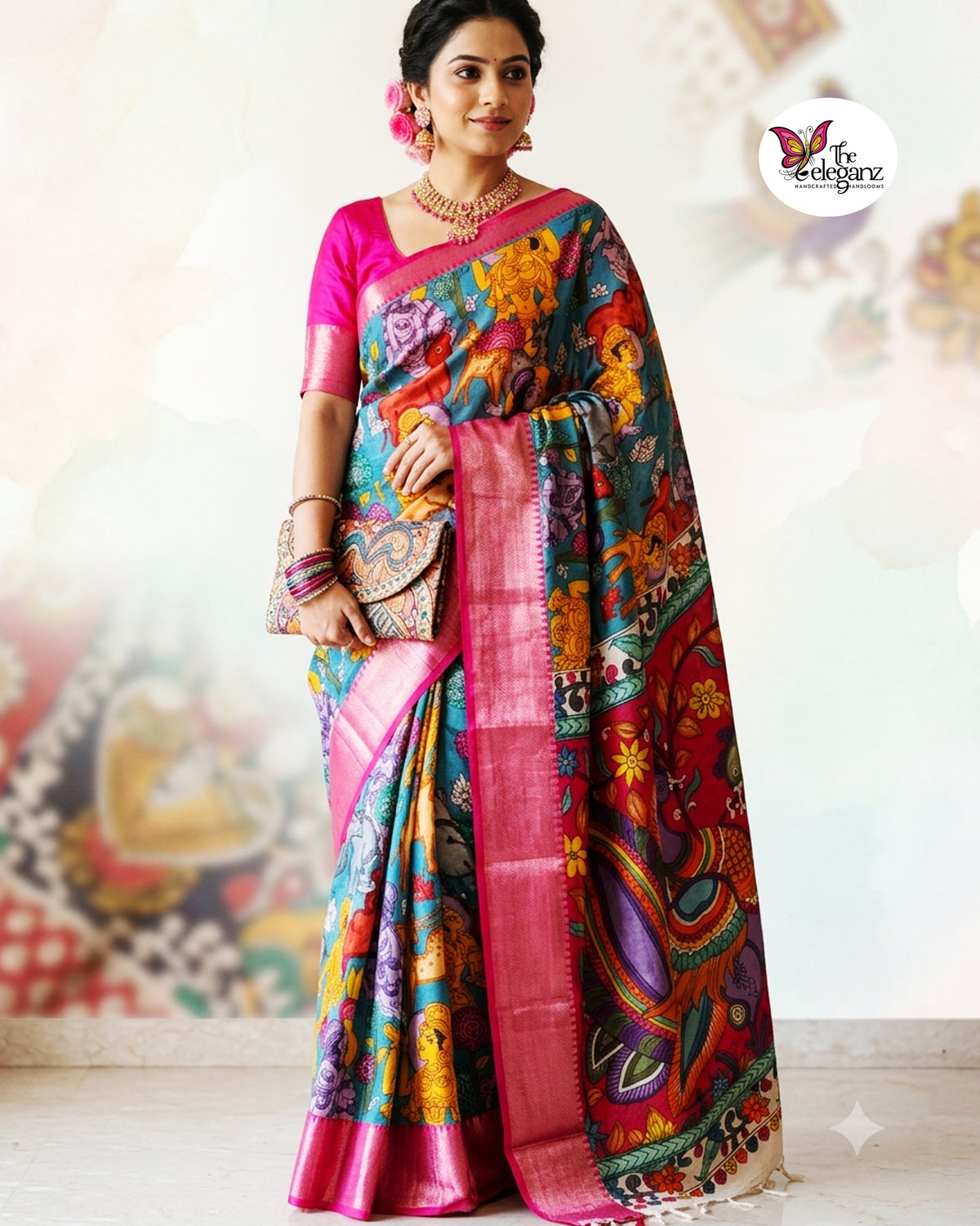 Mayurakshi – Pen Kalamkari Chennur Silk Saree