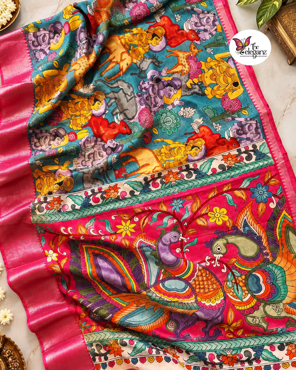 Mayurakshi – Pen Kalamkari Chennur Silk Saree