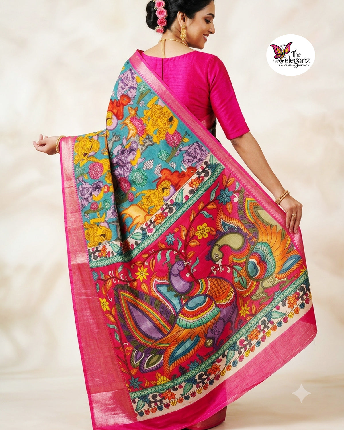Mayurakshi – Pen Kalamkari Chennur Silk Saree