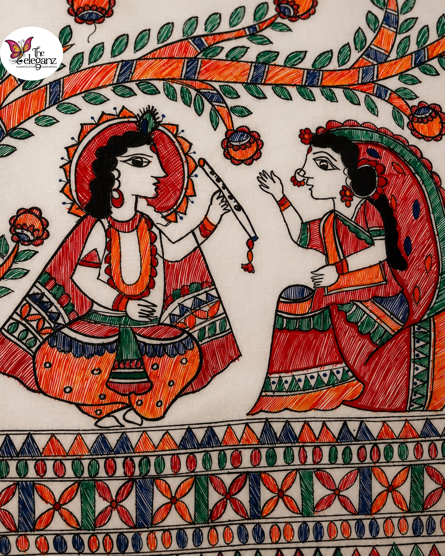 Maithili - Pure Silk Madhubani Handpainted Kurti Piece