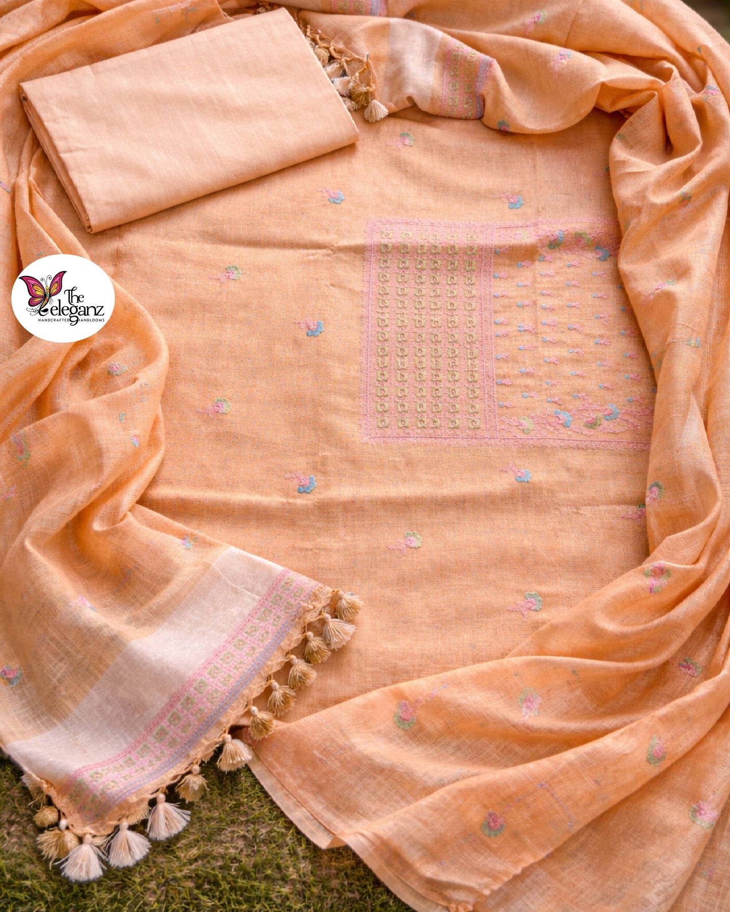Golden Dawn – Pure Linen Unstitched Suit Set