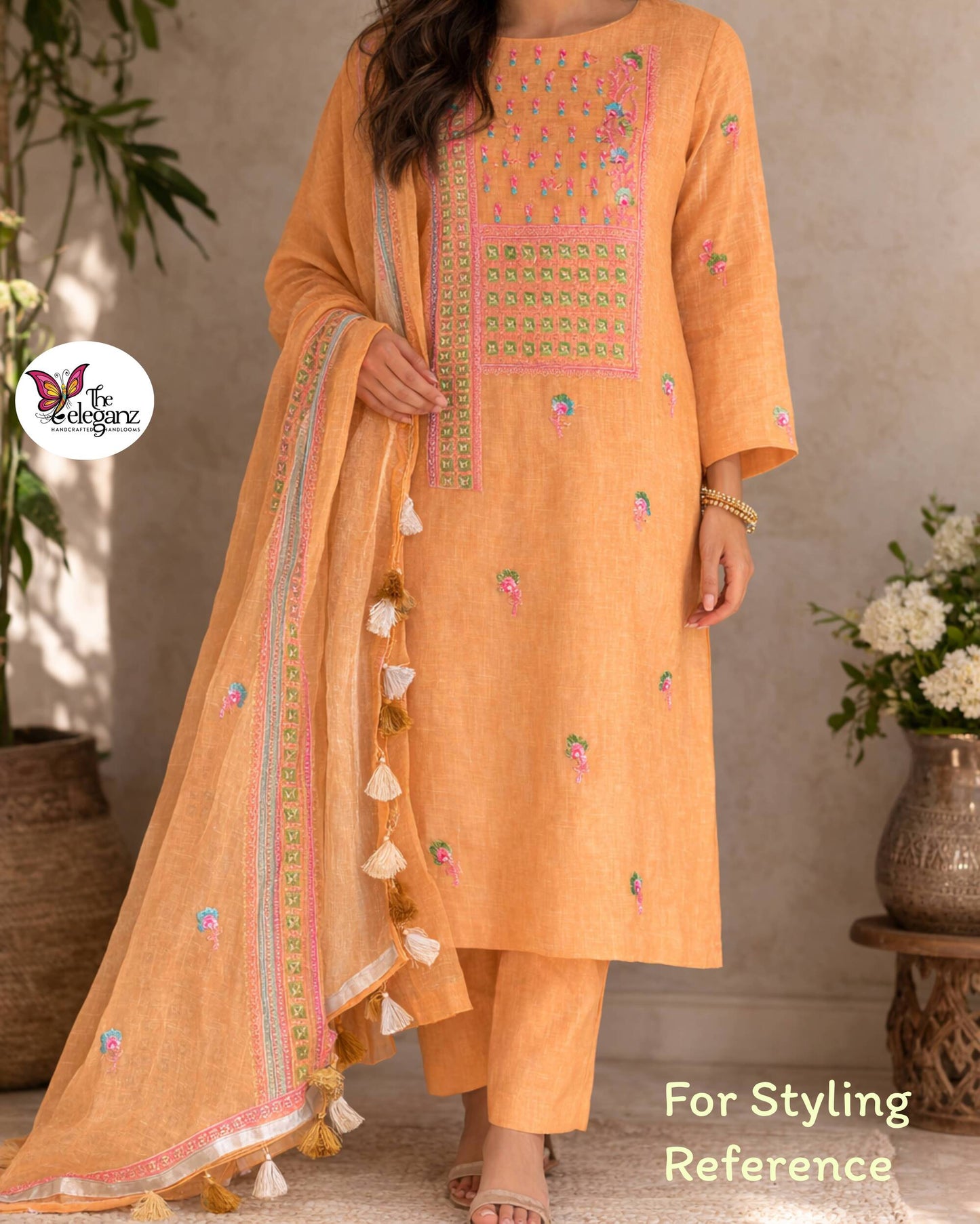 Golden Dawn – Pure Linen Unstitched Suit Set