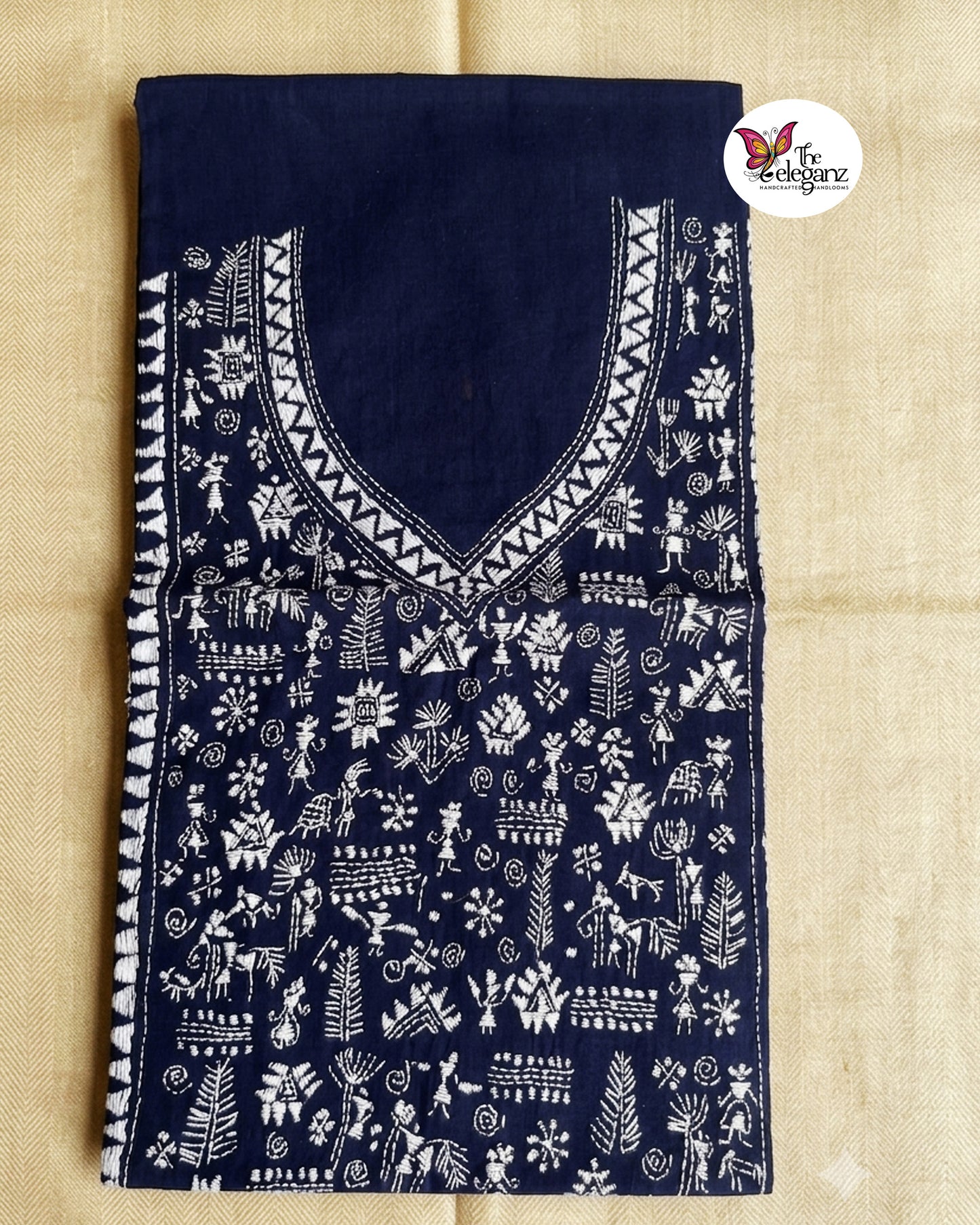 Neelambara - Village Art Kantha Kurti Piece