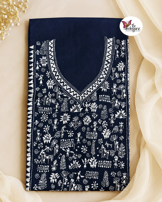 Neelambara - Village Art Kantha Kurti Piece