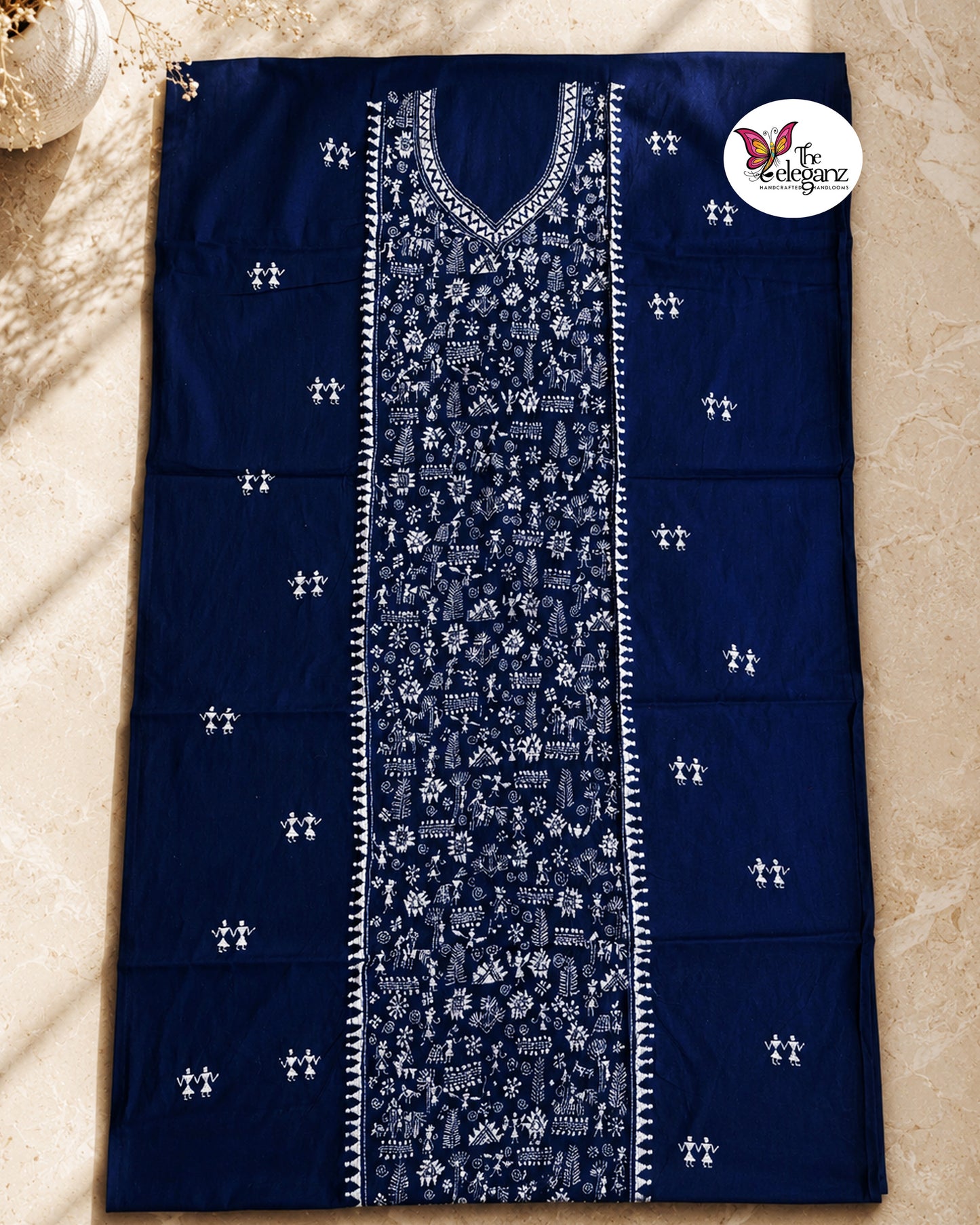Neelambara - Village Art Kantha Kurti Piece