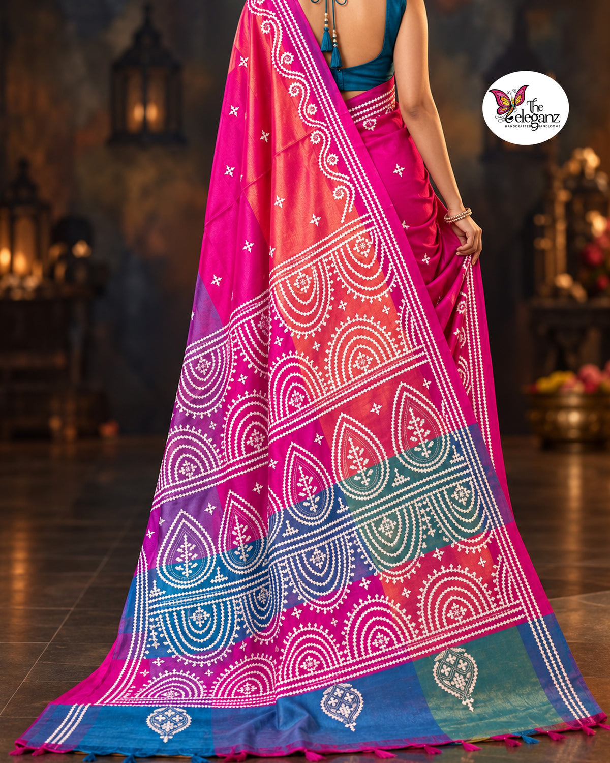 Ujjala – Blended Bangalore Silk Gujarati Stitch Saree