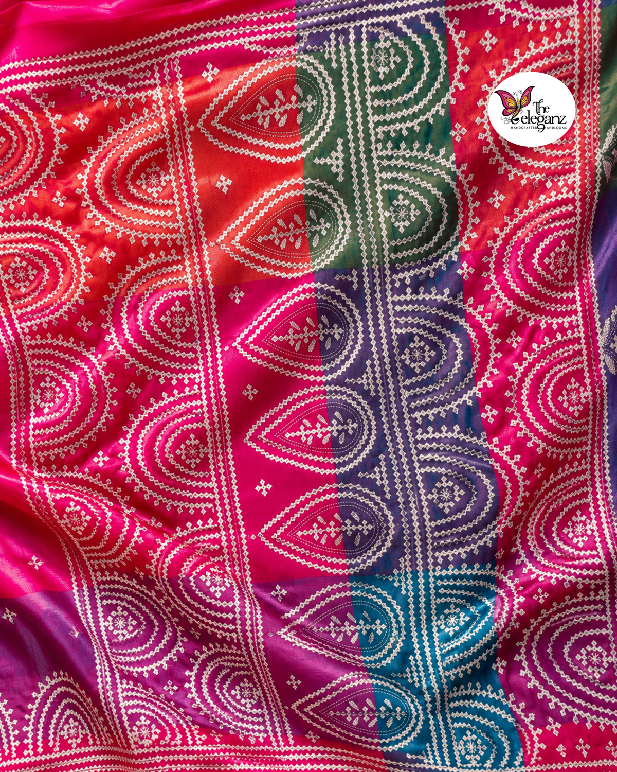 Ujjala – Blended Bangalore Silk Gujarati Stitch Saree