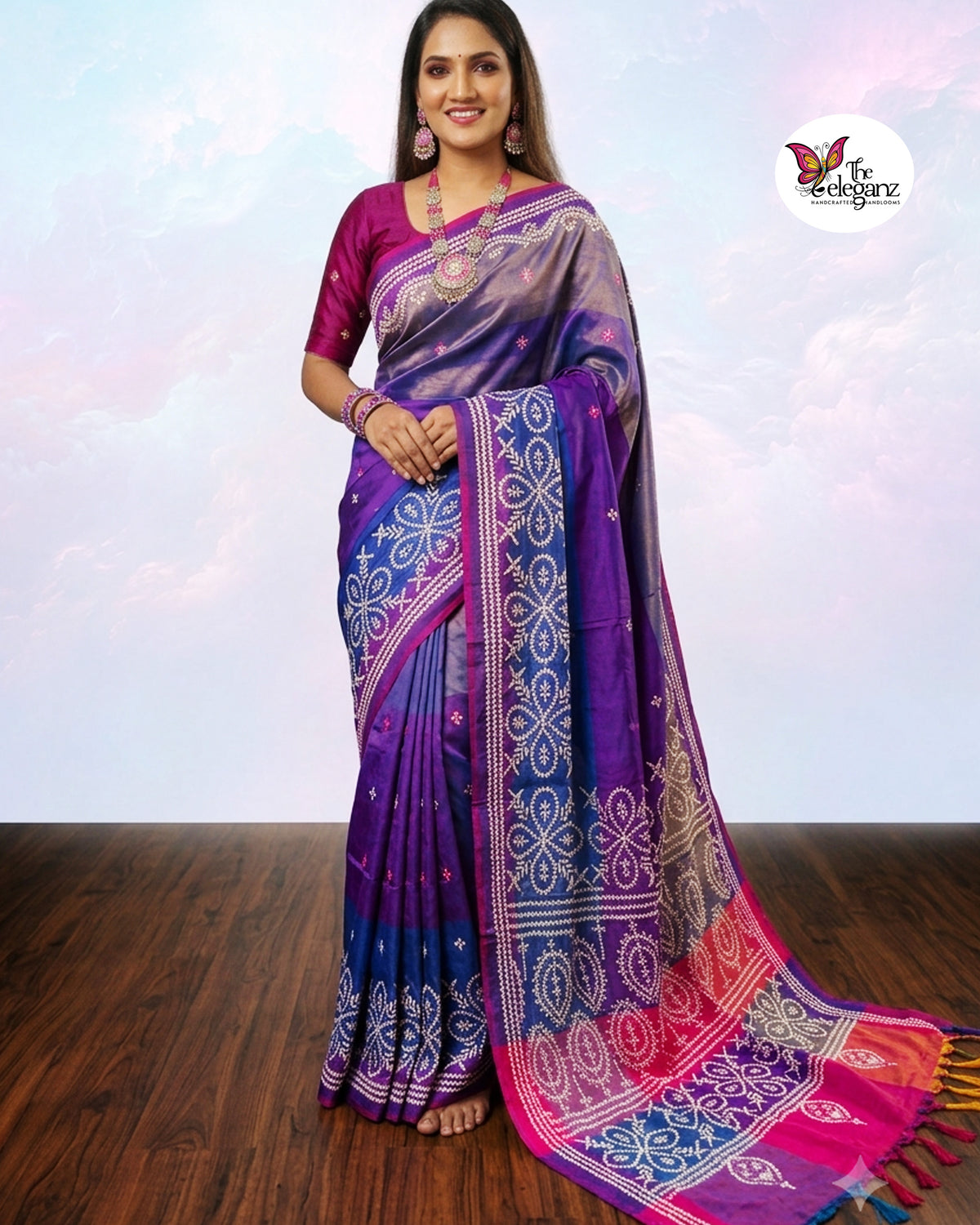 Ujjaini – Blended Bangalore Silk Gujarati Stitch Saree