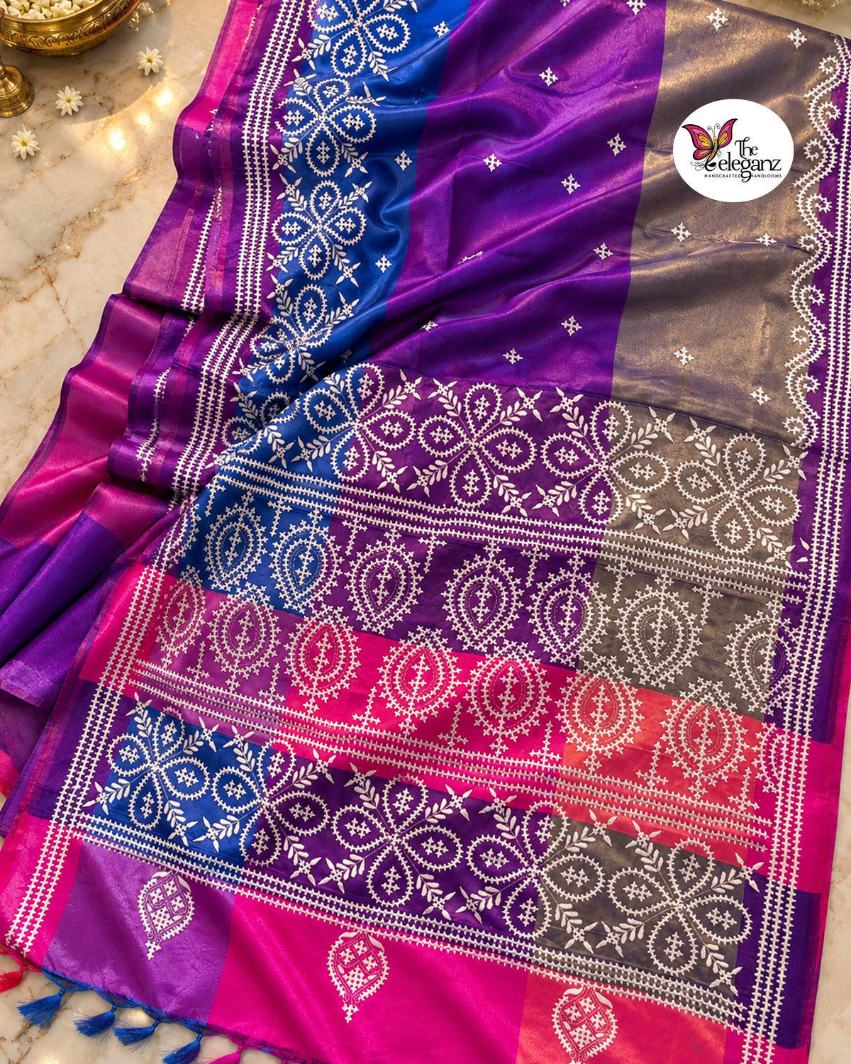 Ujjaini – Blended Bangalore Silk Gujarati Stitch Saree