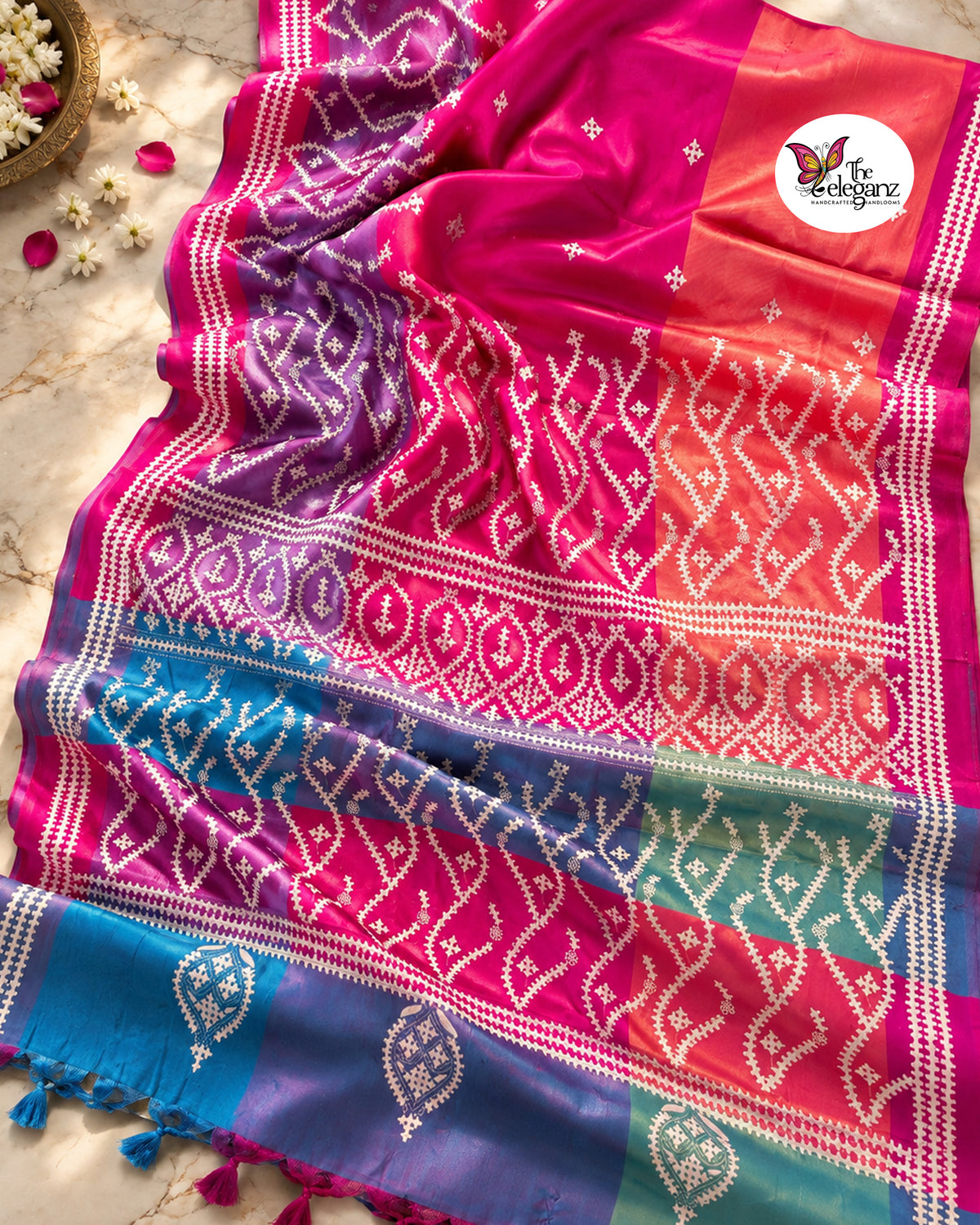 Prajwalika – Blended Bangalore Silk Gujarati Stitch Saree