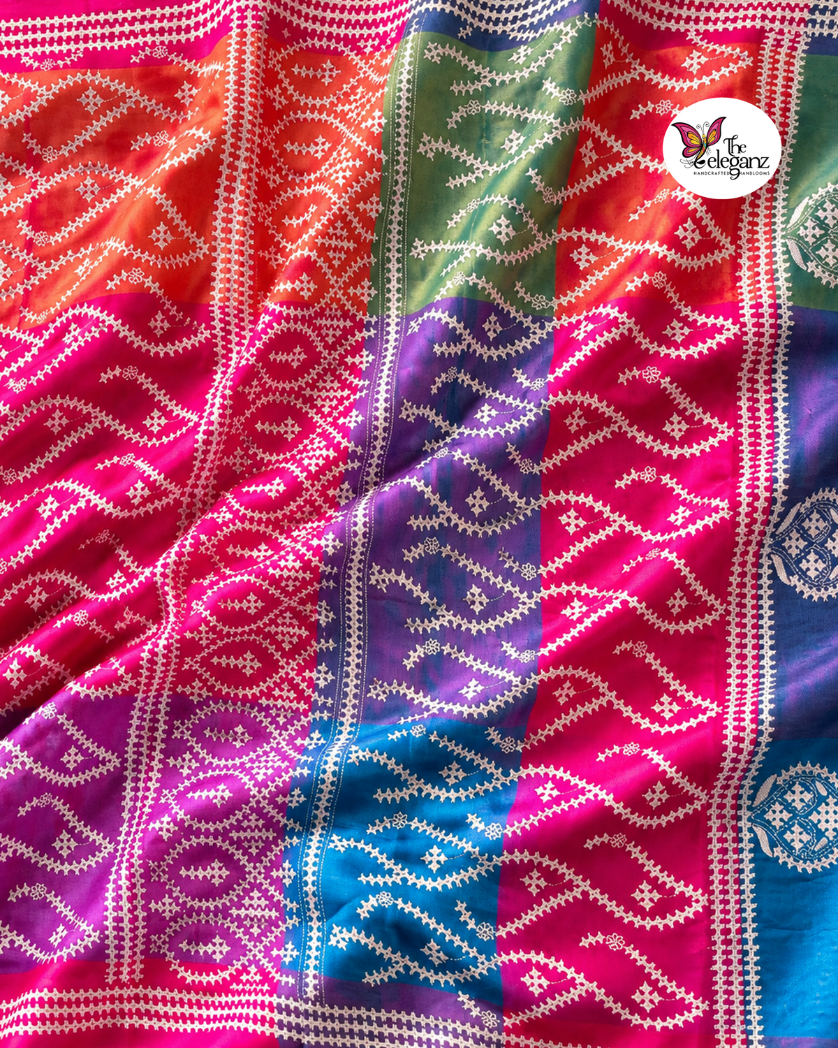 Prajwalika – Blended Bangalore Silk Gujarati Stitch Saree