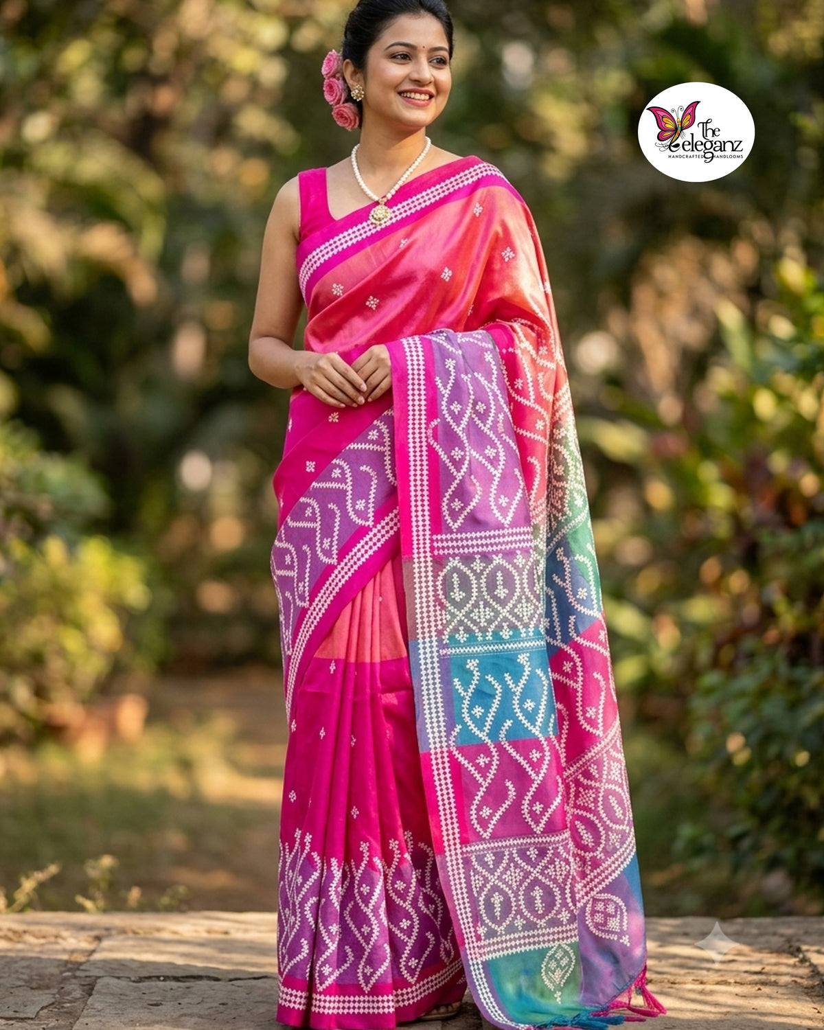 Prajwalika – Blended Bangalore Silk Gujarati Stitch Saree