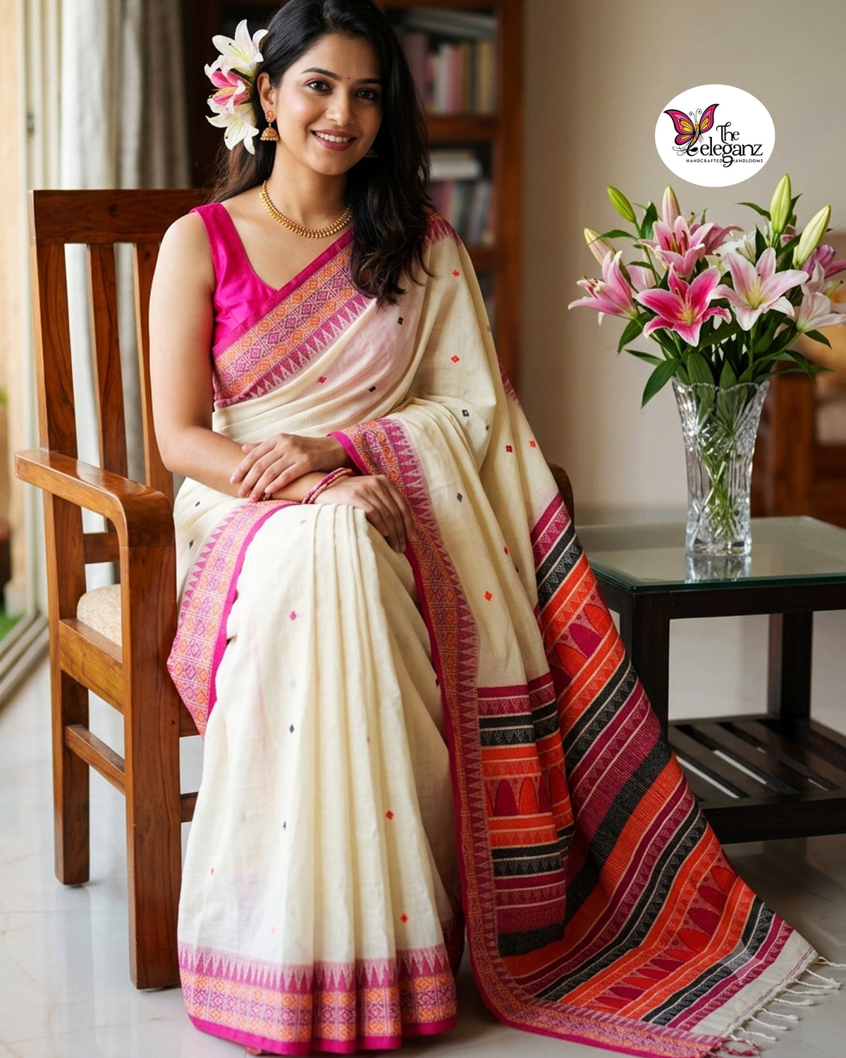 Suhasini – Premium Cotton Dongria Khadi Saree