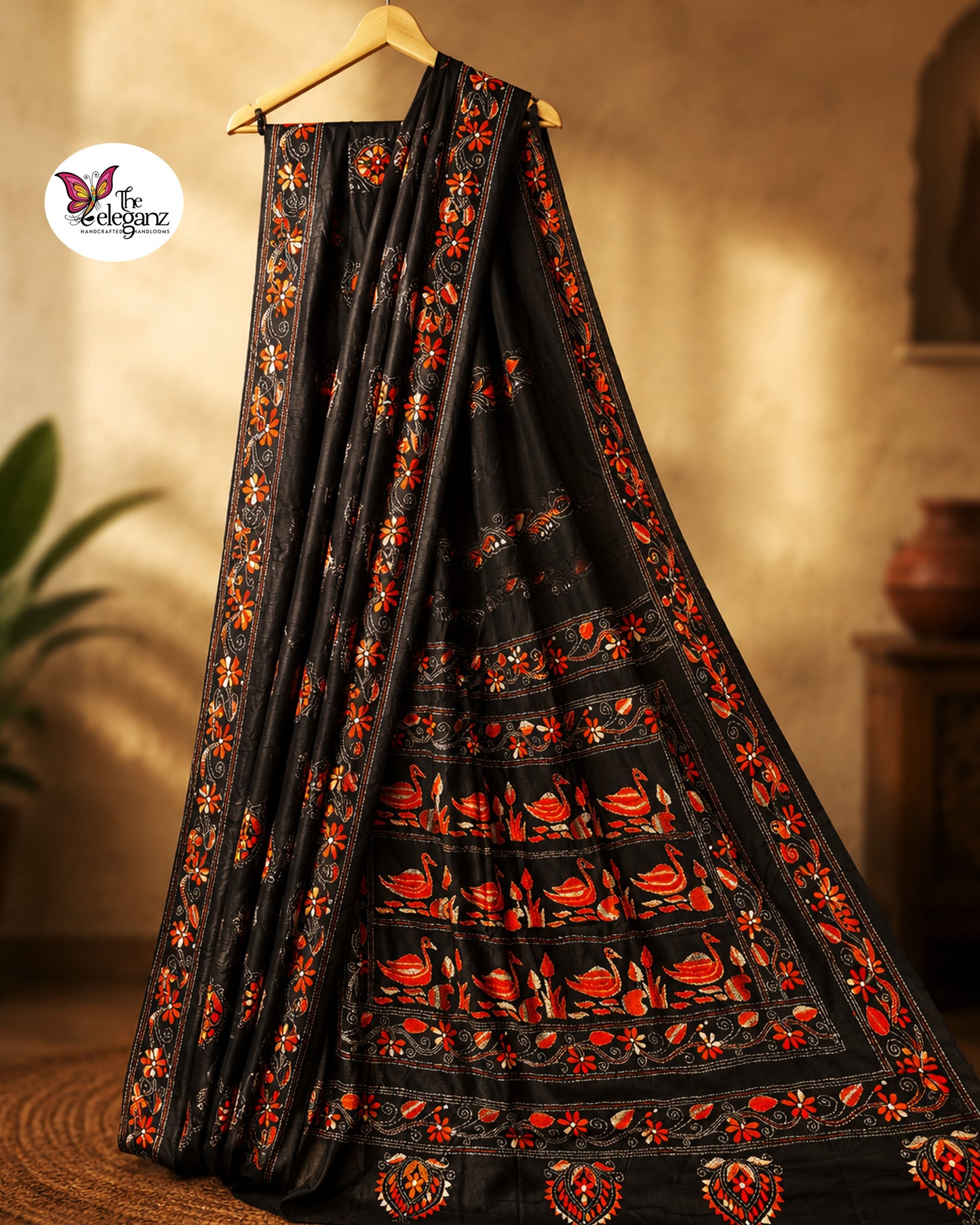 Rajhanshi Blended Bangalore Silk Kantha Saree