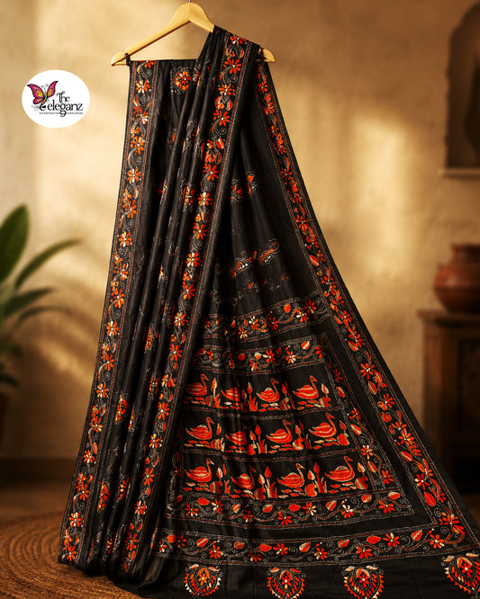 Rajhanshi Blended Bangalore Silk Kantha Saree