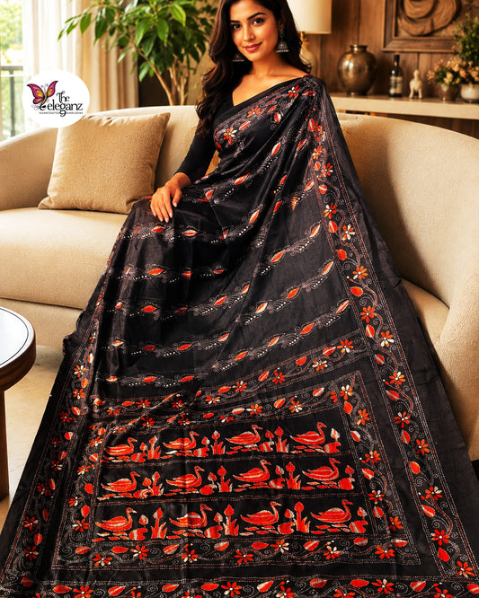 Rajhanshi Blended Bangalore Silk Kantha Saree