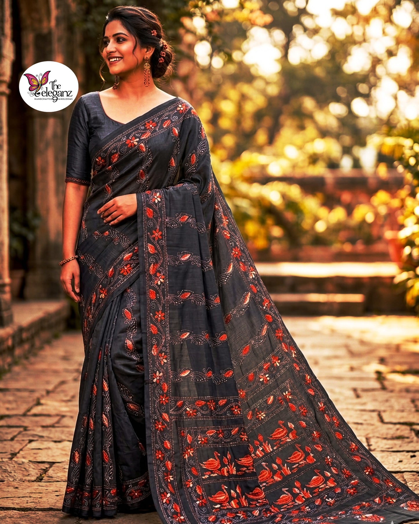 Rajhanshi Blended Bangalore Silk Kantha Saree