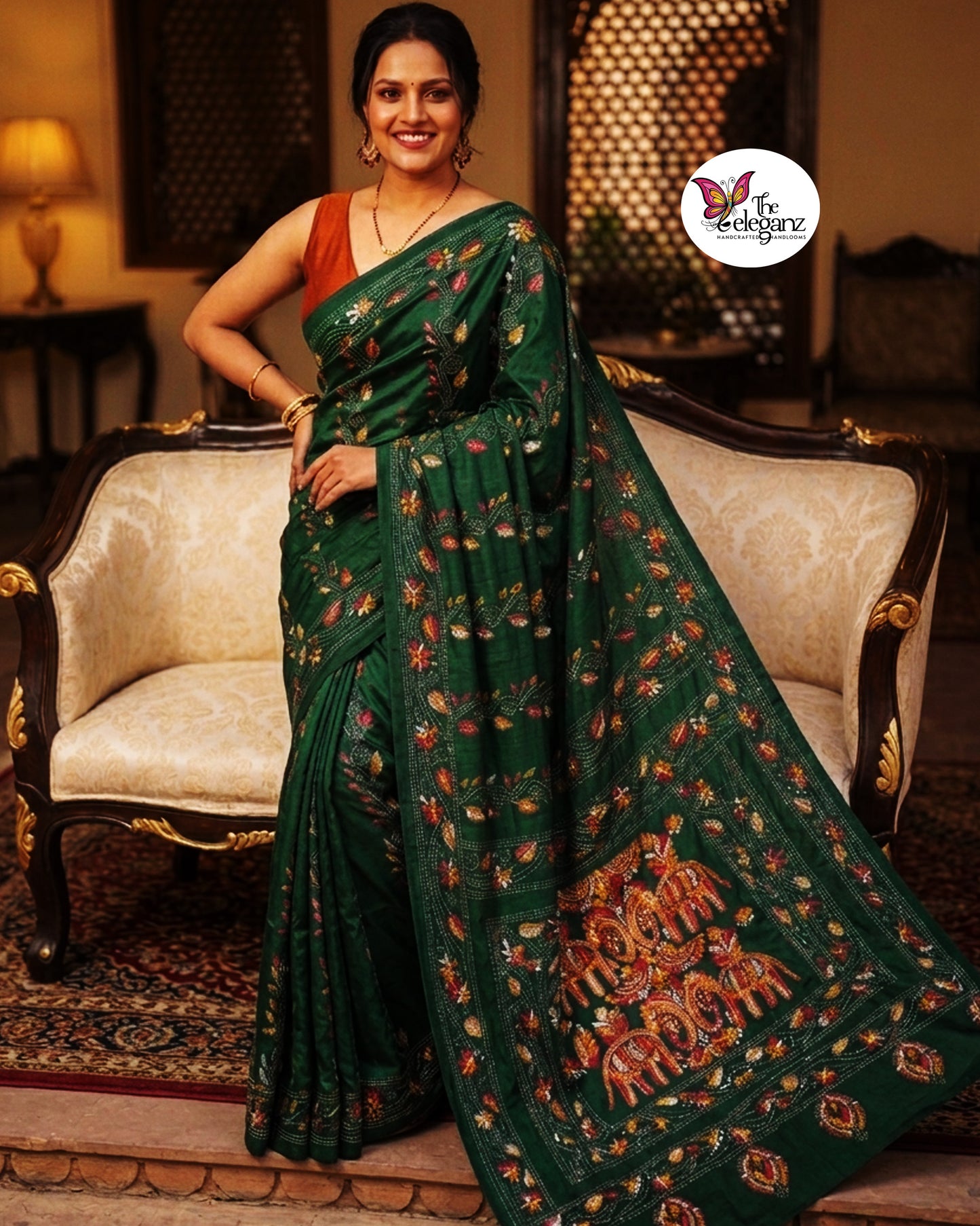 Shyamoli Blended Bangalore Silk Kantha Saree