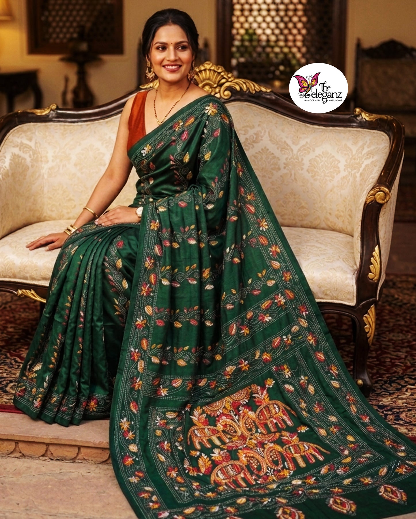 Shyamoli Blended Bangalore Silk Kantha Saree