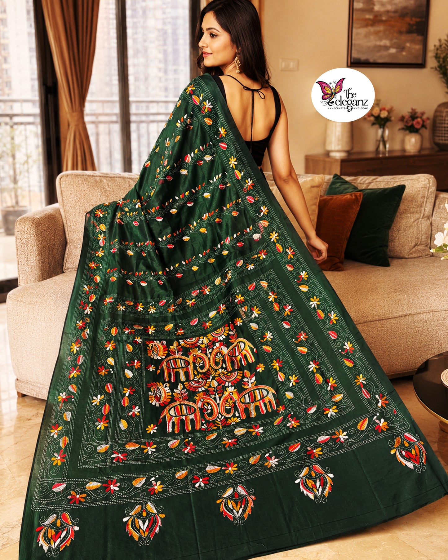 Shyamoli Blended Bangalore Silk Kantha Saree