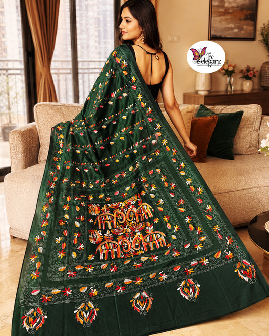 Shyamoli Blended Bangalore Silk Kantha Saree