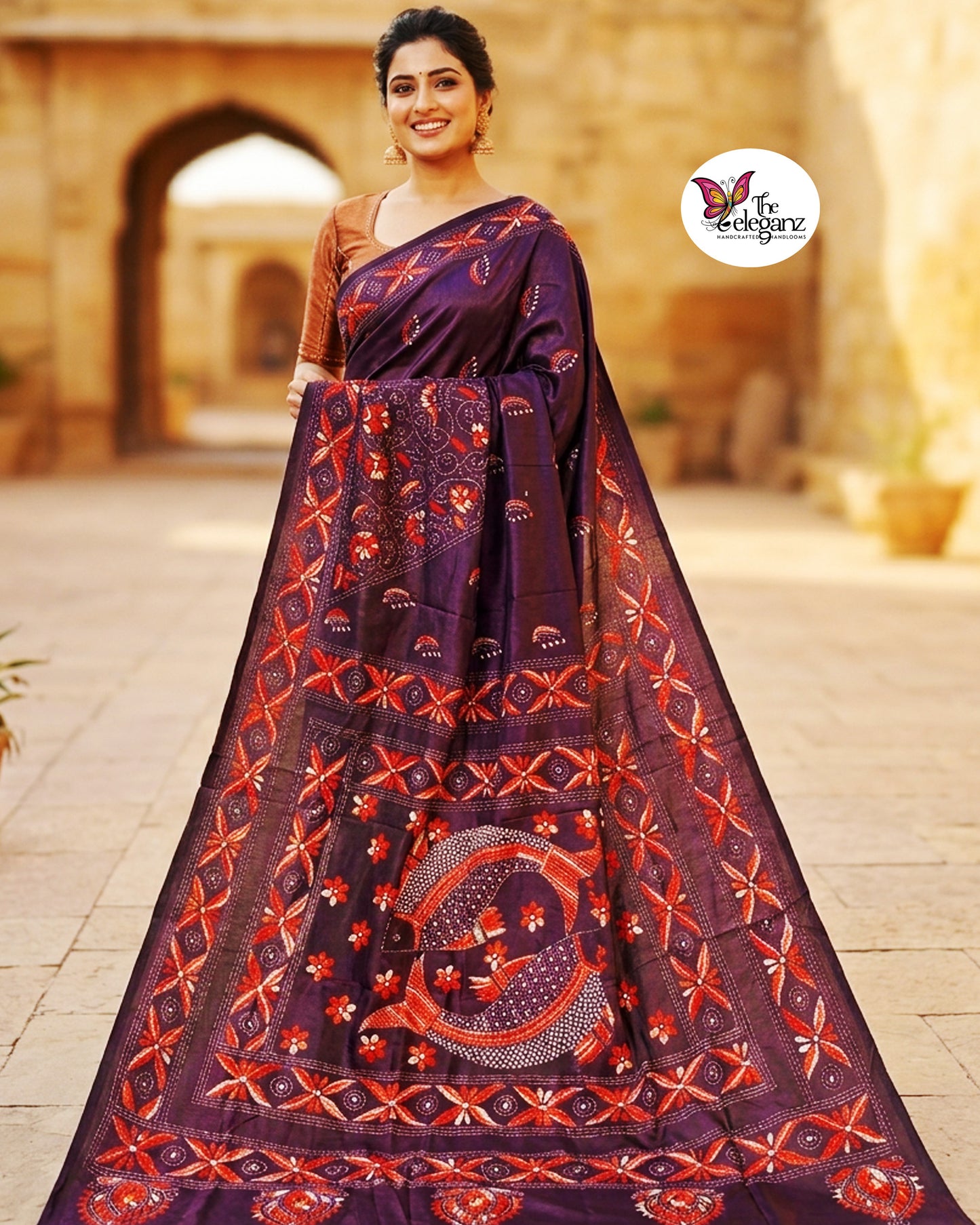 Nishigandha Blended Bangalore Silk Kantha Saree