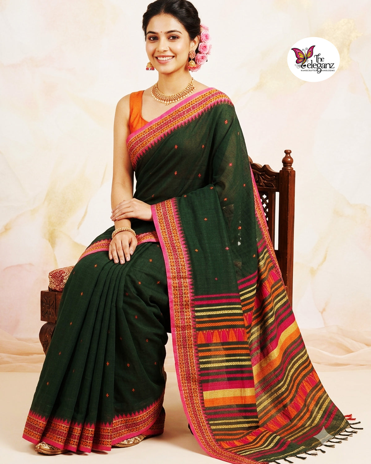 Bonolata – Premium Cotton Dongria Khadi Saree