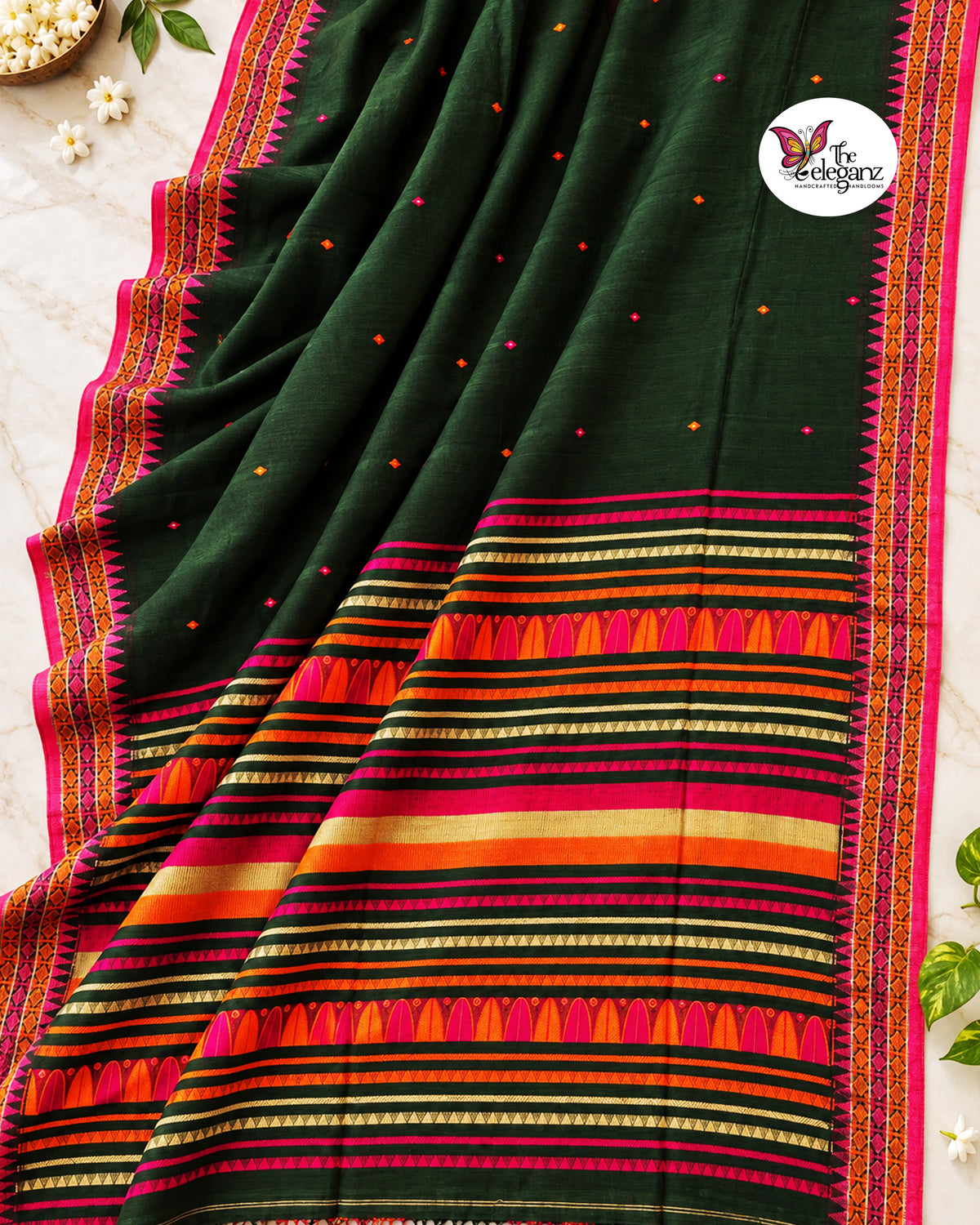 Bonolata – Premium Cotton Dongria Khadi Saree