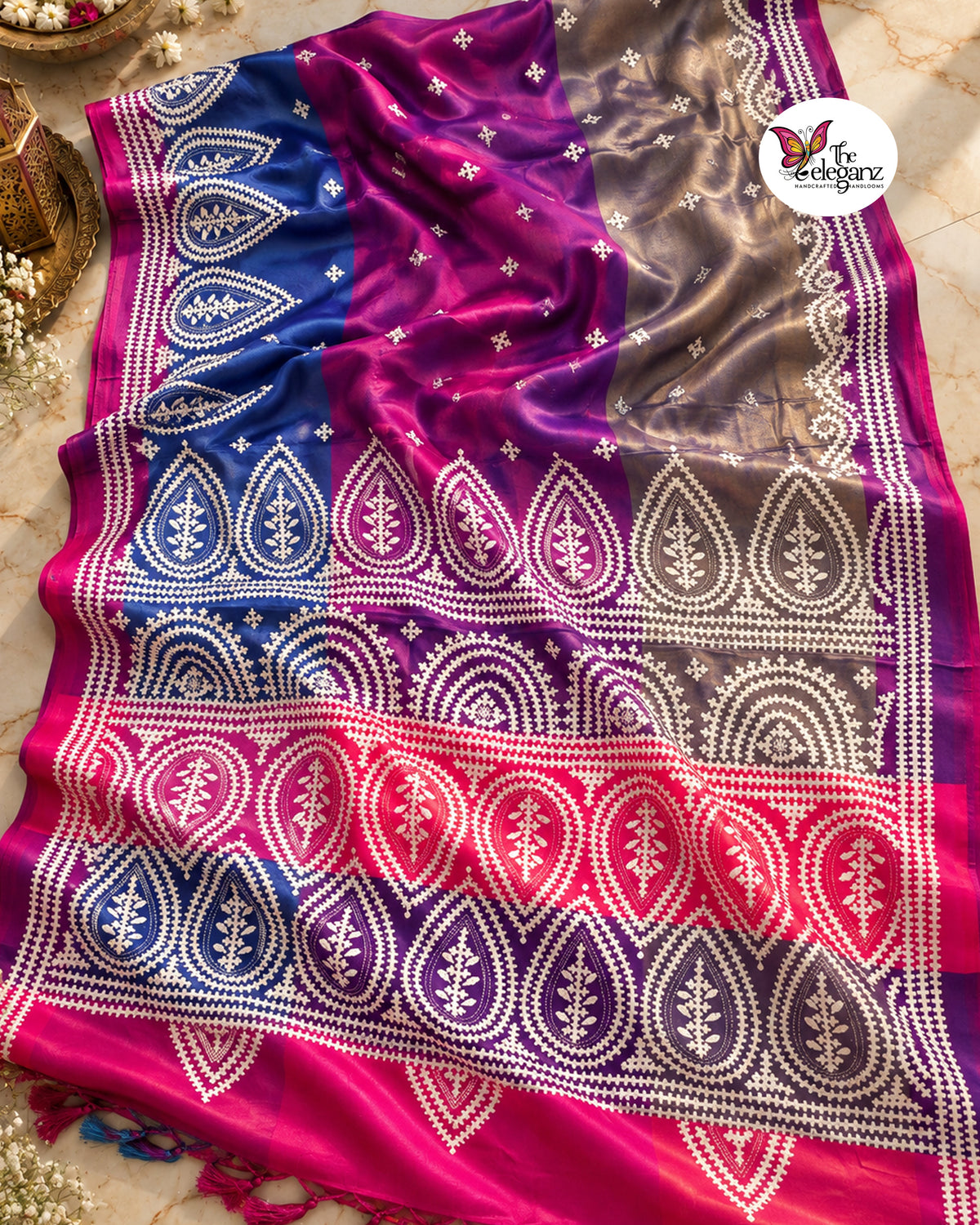 Nayana – Blended Bangalore Silk Gujarati Stitch Saree