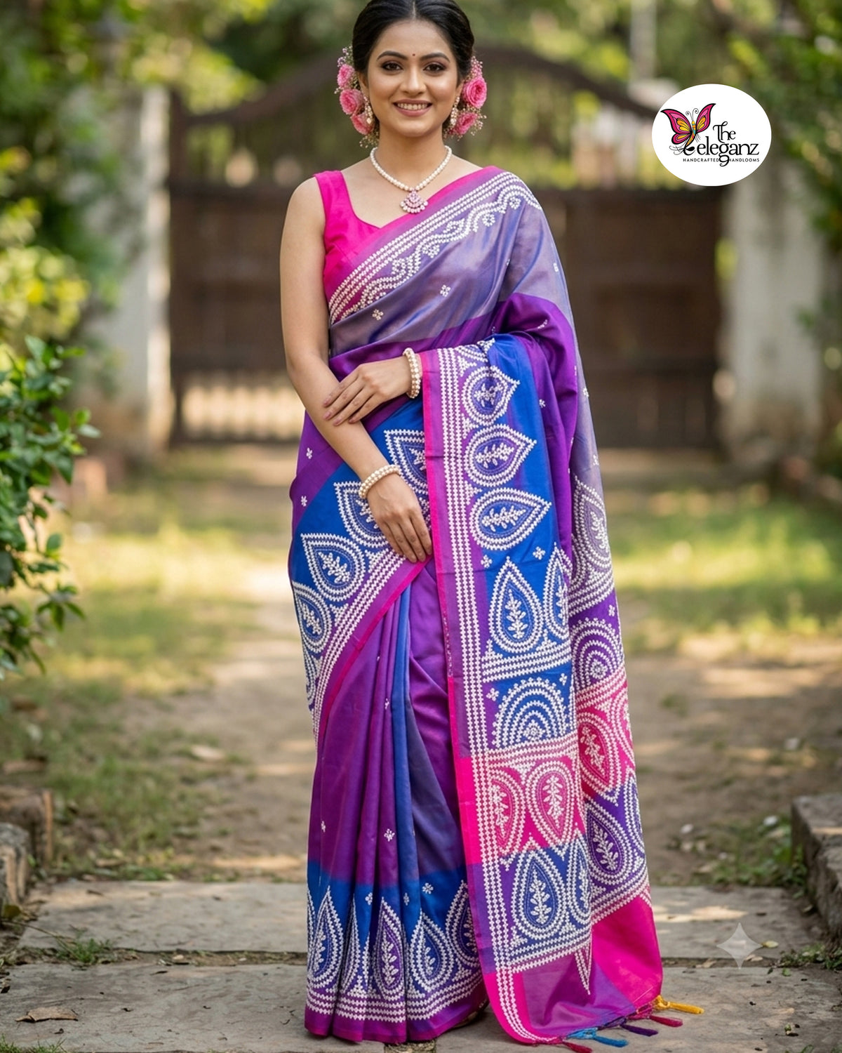 Nayana – Blended Bangalore Silk Gujarati Stitch Saree