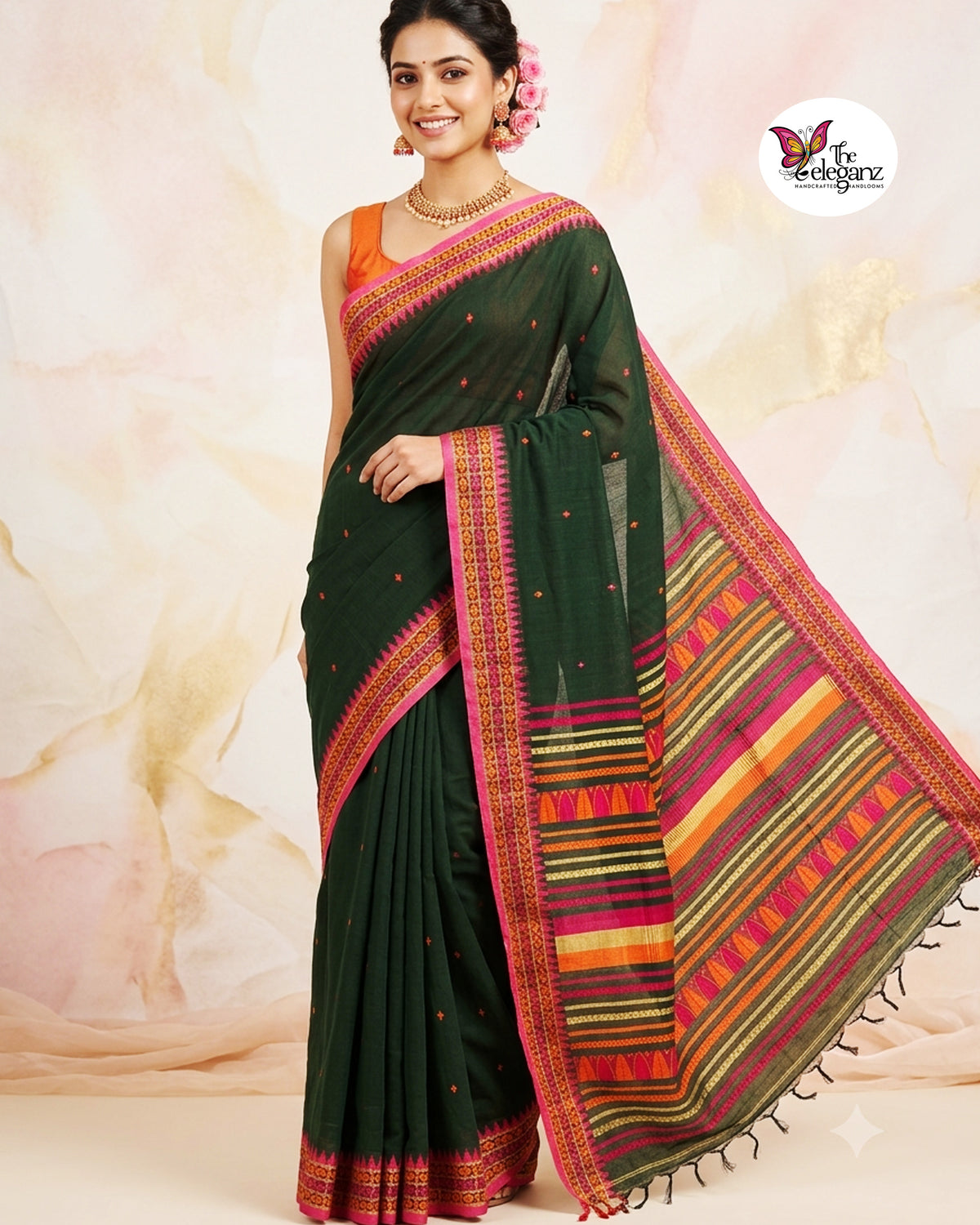 Bonolata – Premium Cotton Dongria Khadi Saree