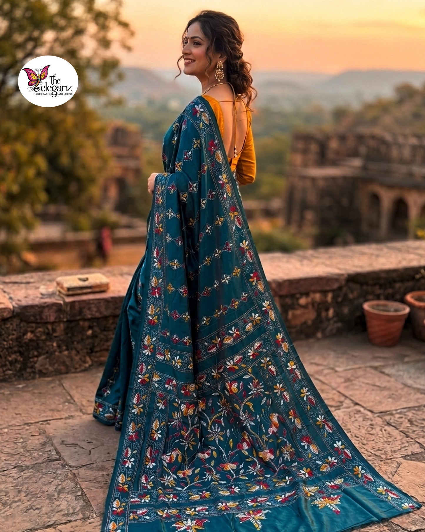 Mayurakshi Blended Bangalore Silk Kantha Saree