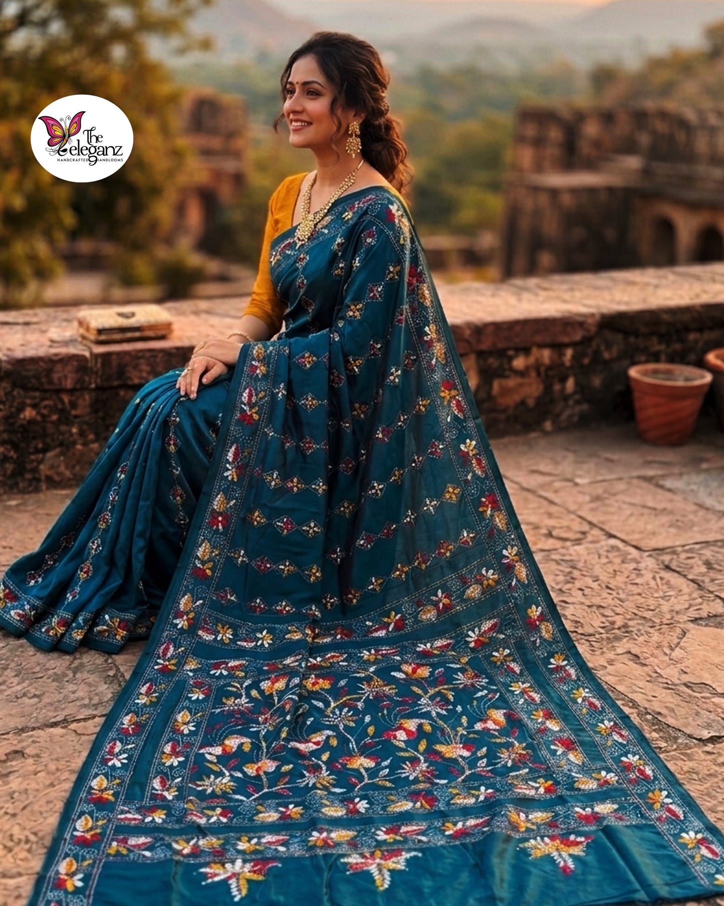 Mayurakshi Blended Bangalore Silk Kantha Saree