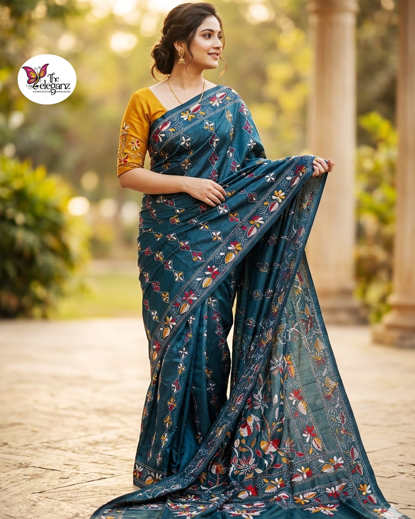 Mayurakshi Blended Bangalore Silk Kantha Saree