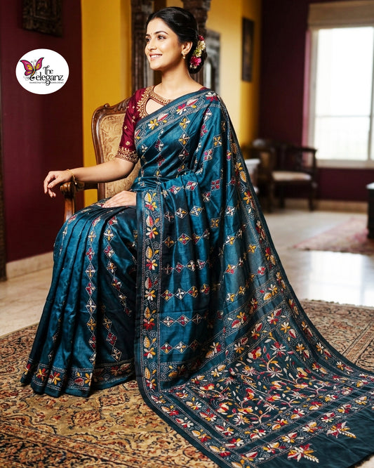 Mayurakshi Blended Bangalore Silk Kantha Saree