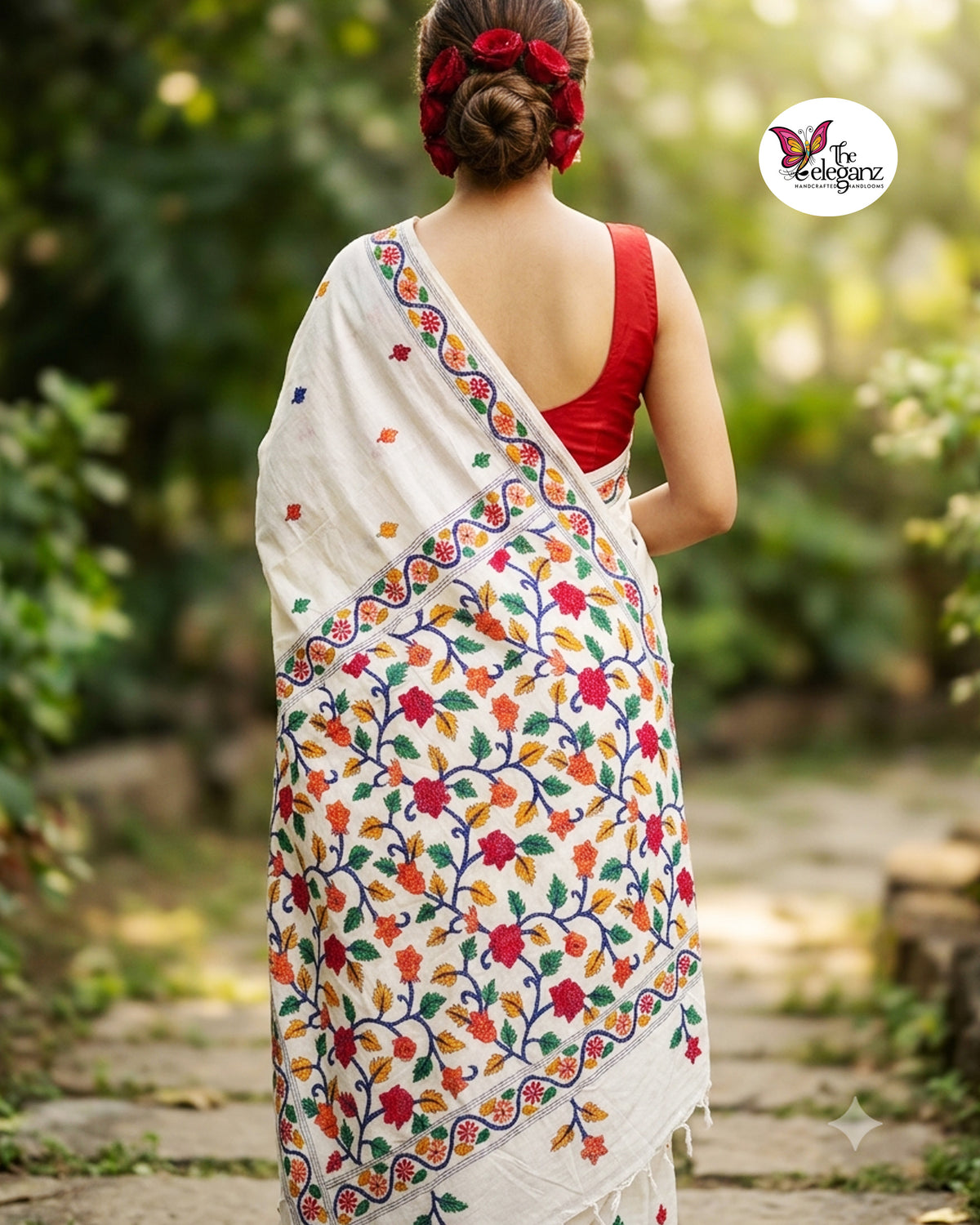 Shweta – Pure Cotton Kantha Saree